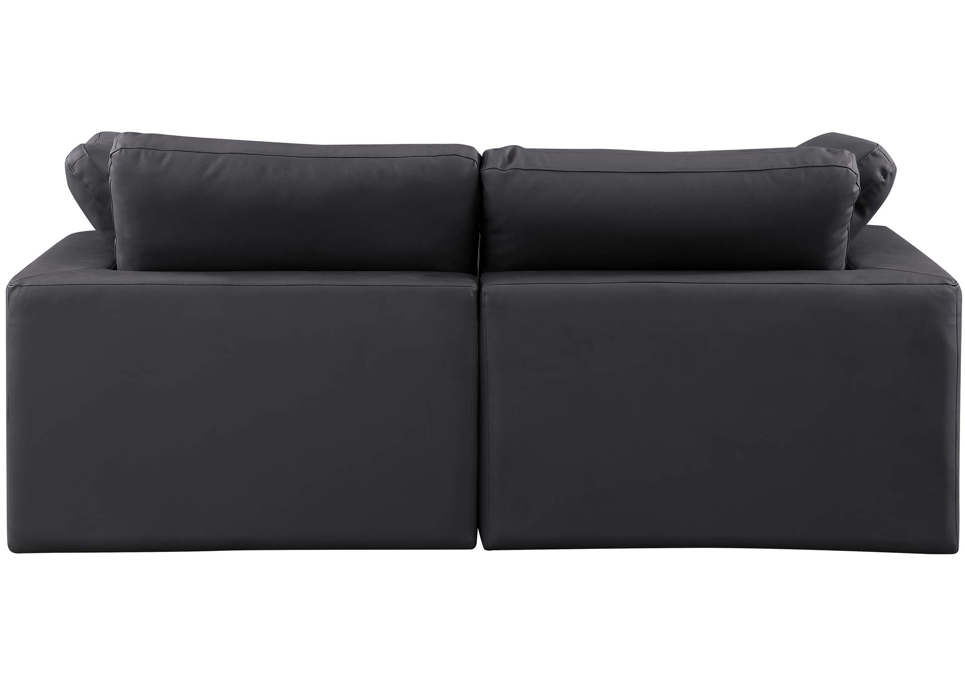 Comfy Black Faux Leather Modular Sofa,Meridian Furniture