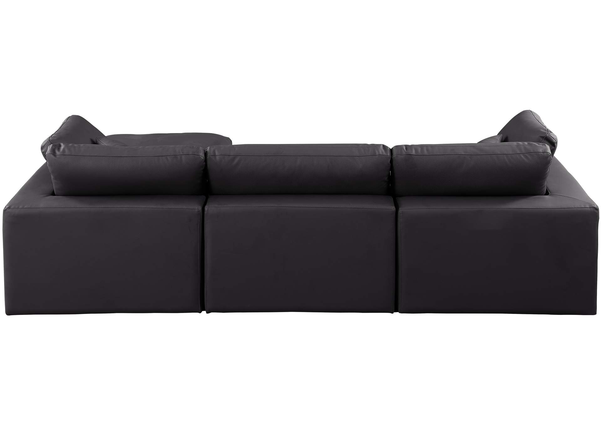 Comfy Black Faux Leather Modular Sectional,Meridian Furniture