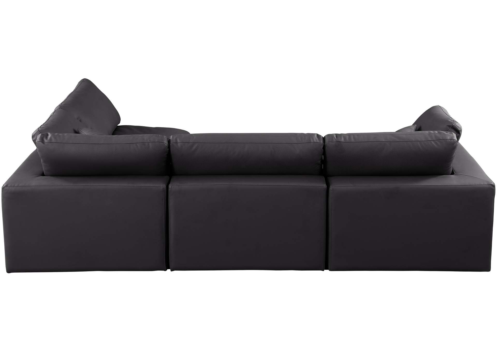 Comfy Black Faux Leather Modular Sectional,Meridian Furniture