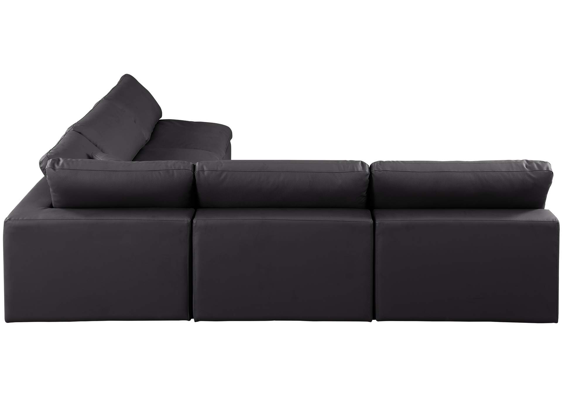 Comfy Black Faux Leather Modular Sectional,Meridian Furniture