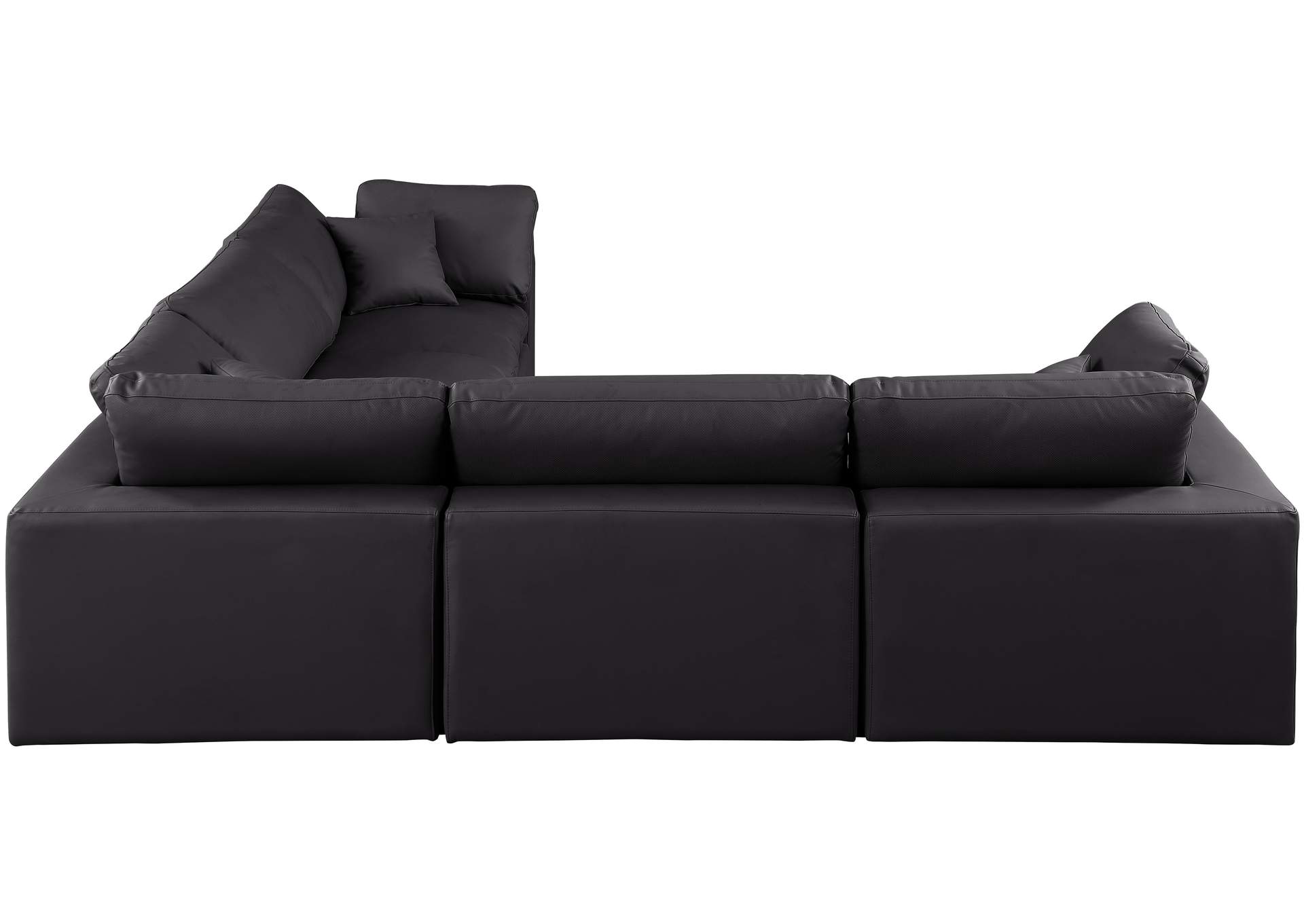 Comfy Black Faux Leather Modular Sectional,Meridian Furniture