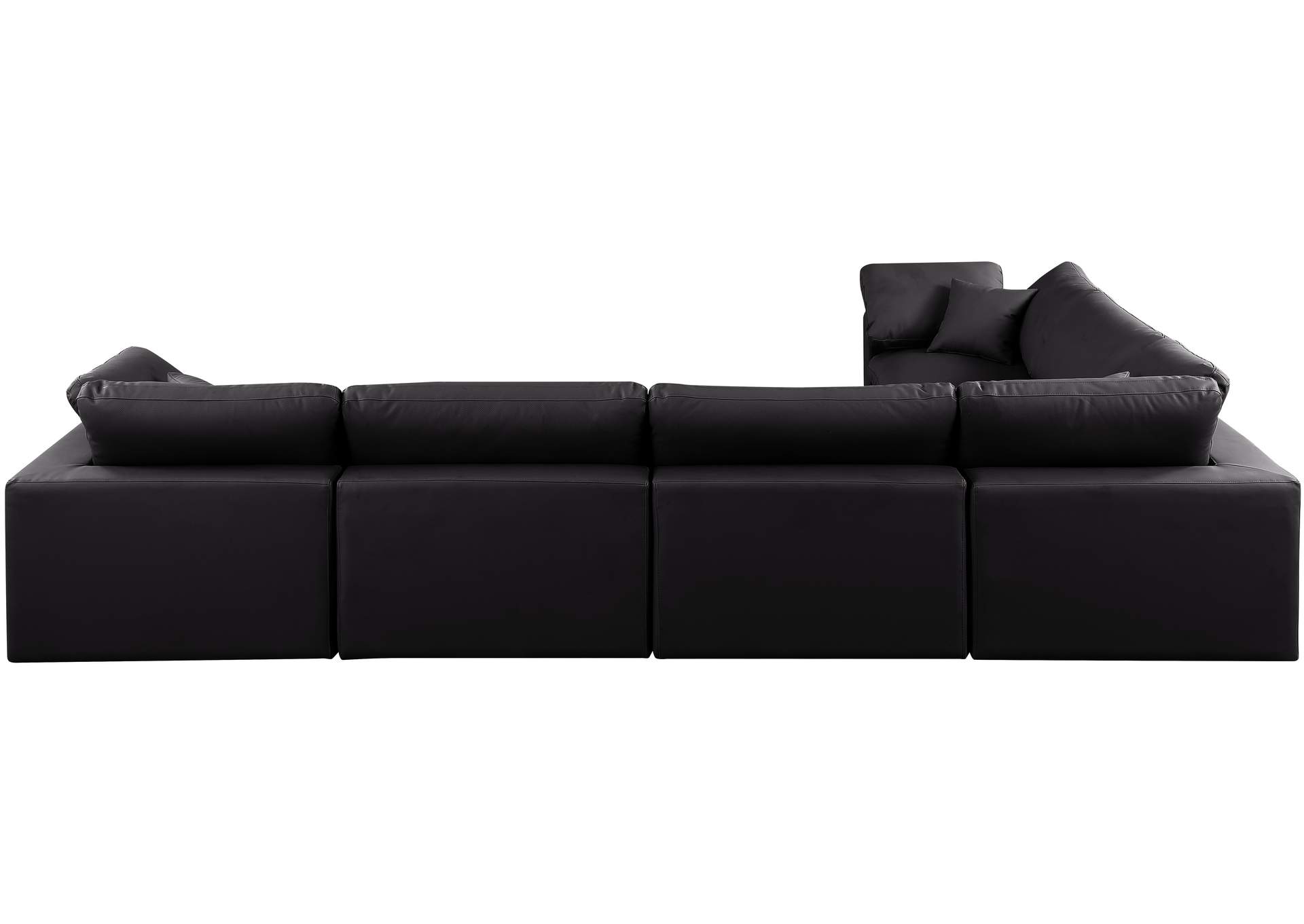 Comfy Black Faux Leather Modular Sectional,Meridian Furniture
