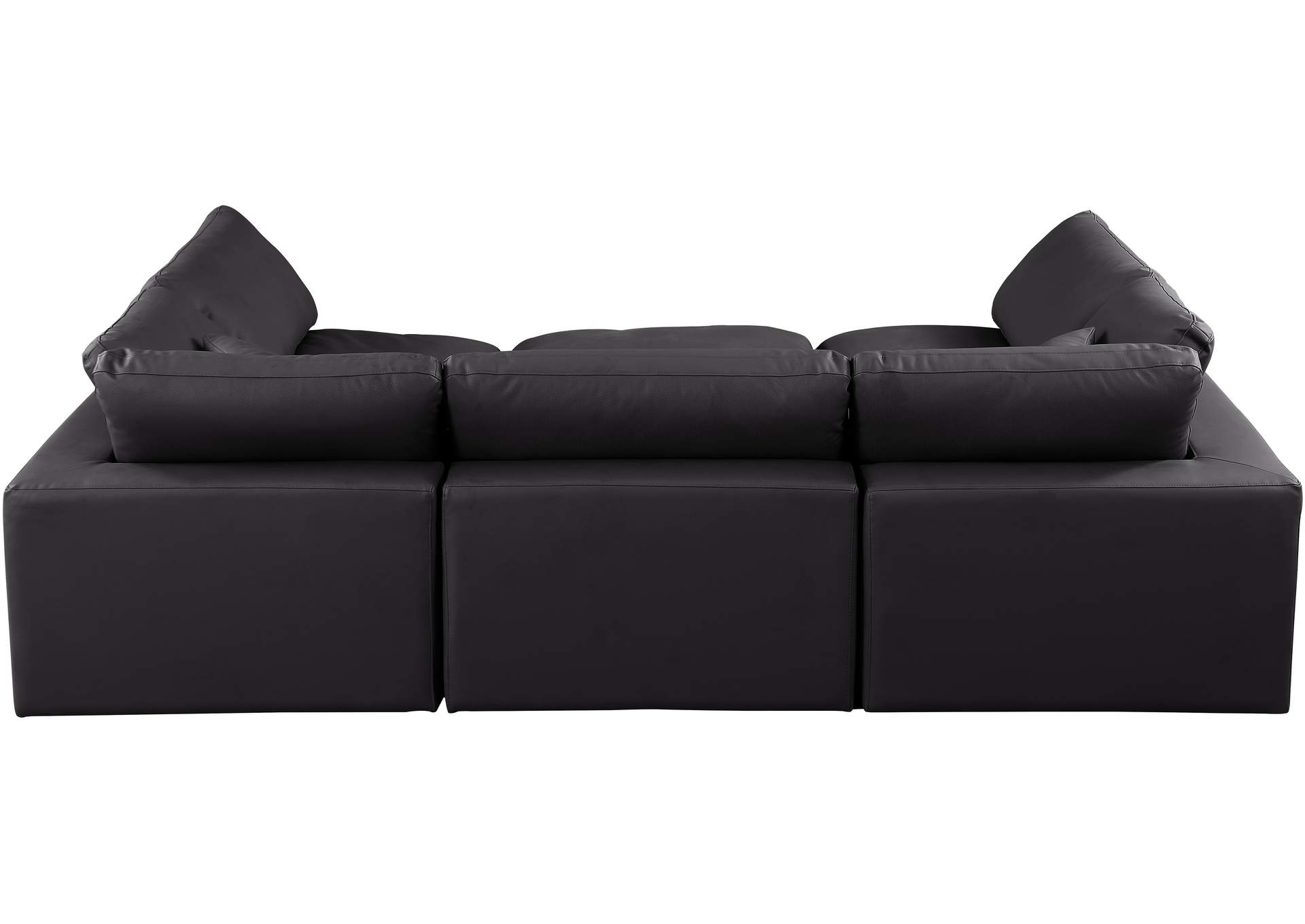 Comfy Black Faux Leather Modular Sectional,Meridian Furniture
