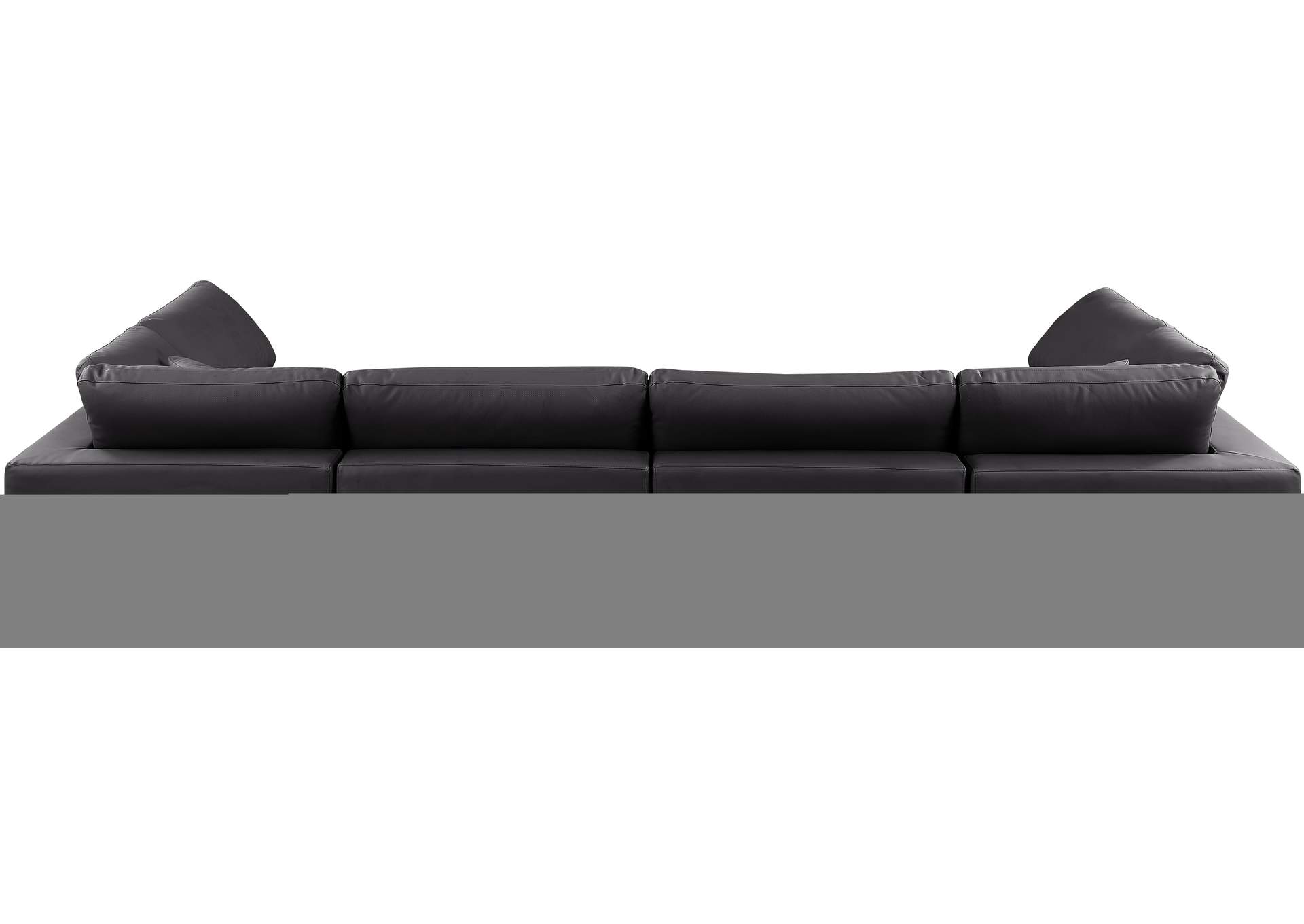 Comfy Black Faux Leather Modular Sectional,Meridian Furniture