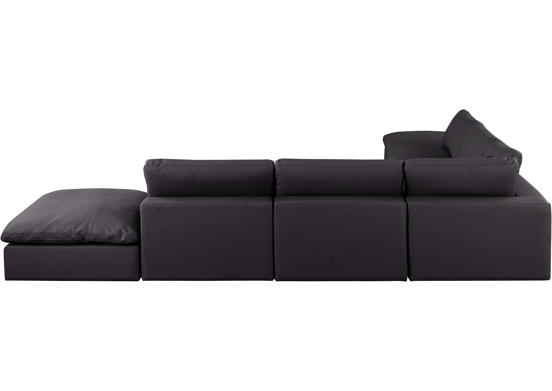 Comfy Black Faux Leather Modular Sectional,Meridian Furniture