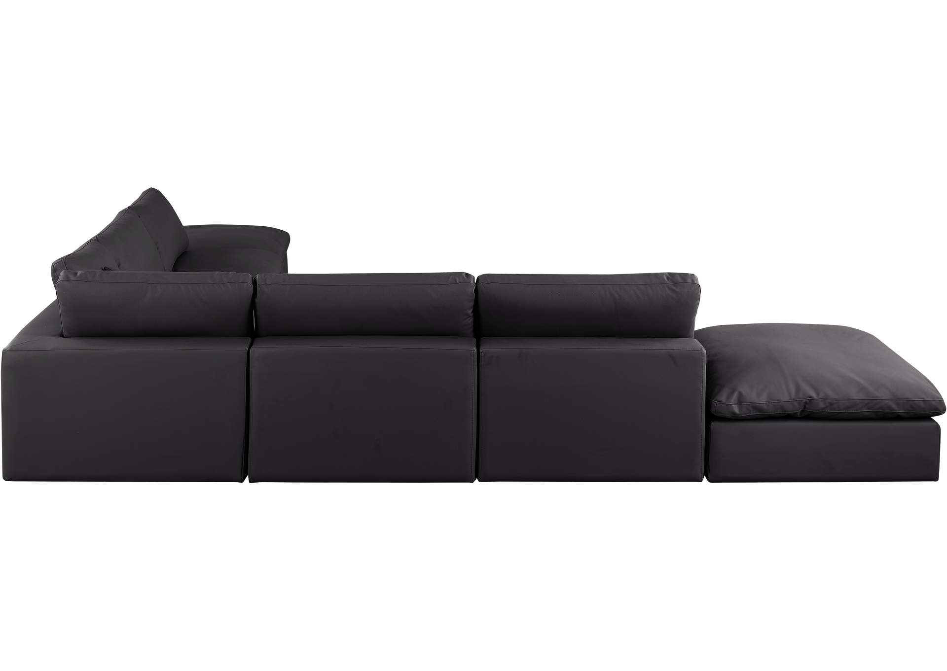 Comfy Black Faux Leather Modular Sectional,Meridian Furniture