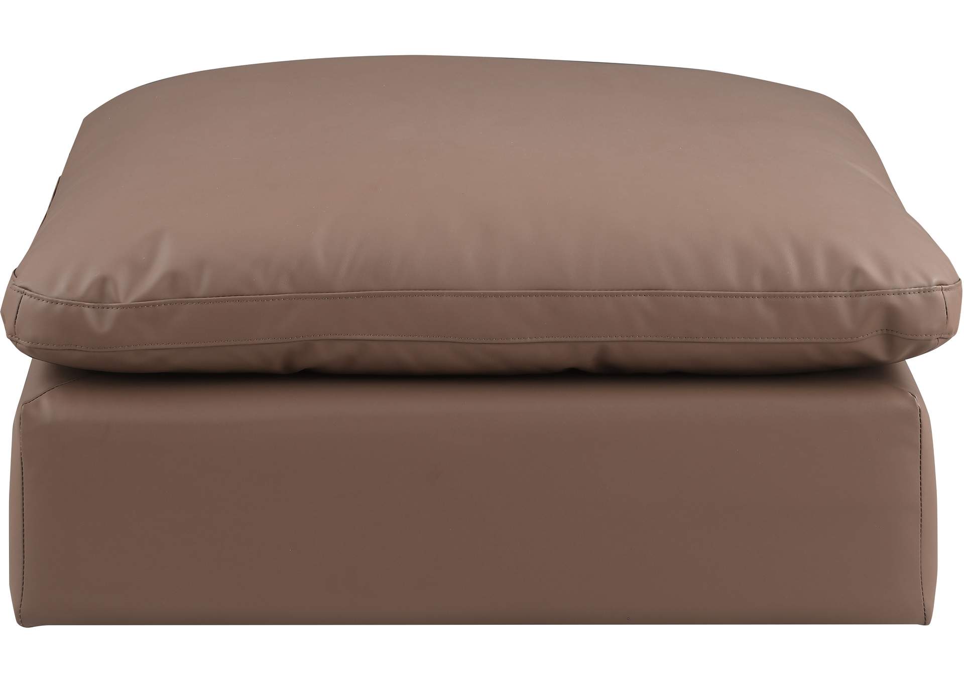 Comfy Brown Faux Leather Modular Ottoman,Meridian Furniture