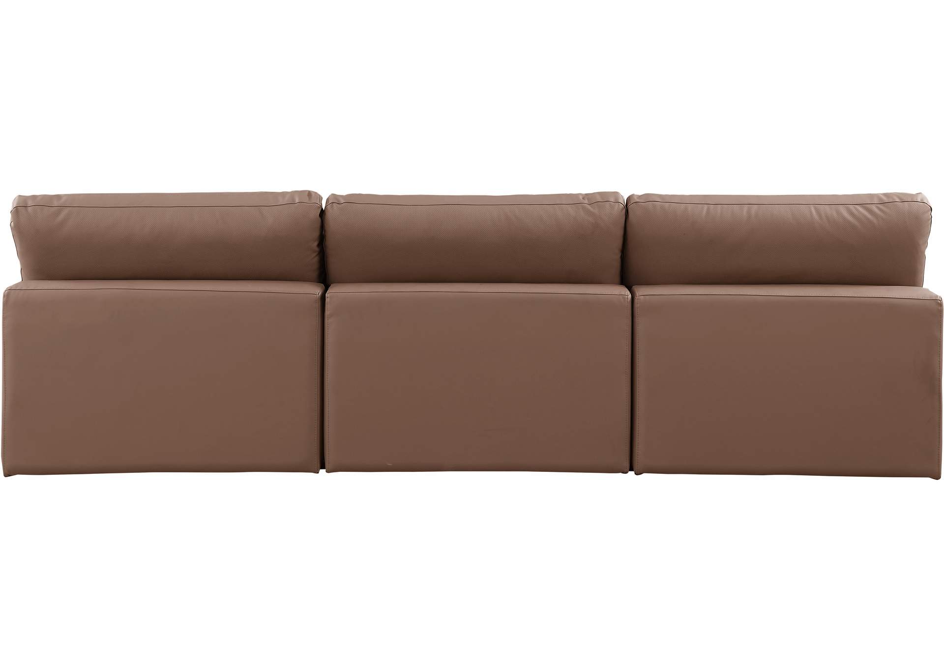 Comfy Brown Faux Leather Modular Sofa,Meridian Furniture