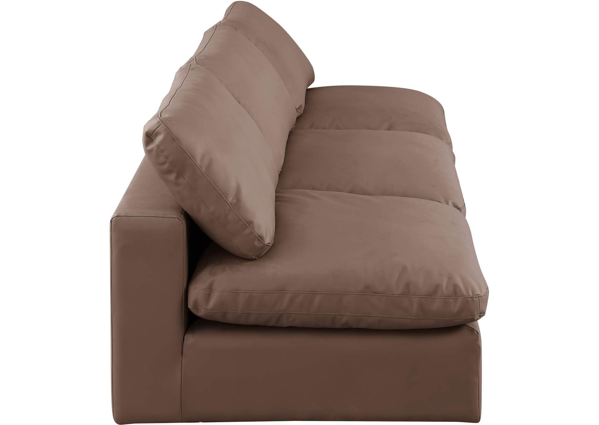 Comfy Brown Faux Leather Modular Sofa,Meridian Furniture