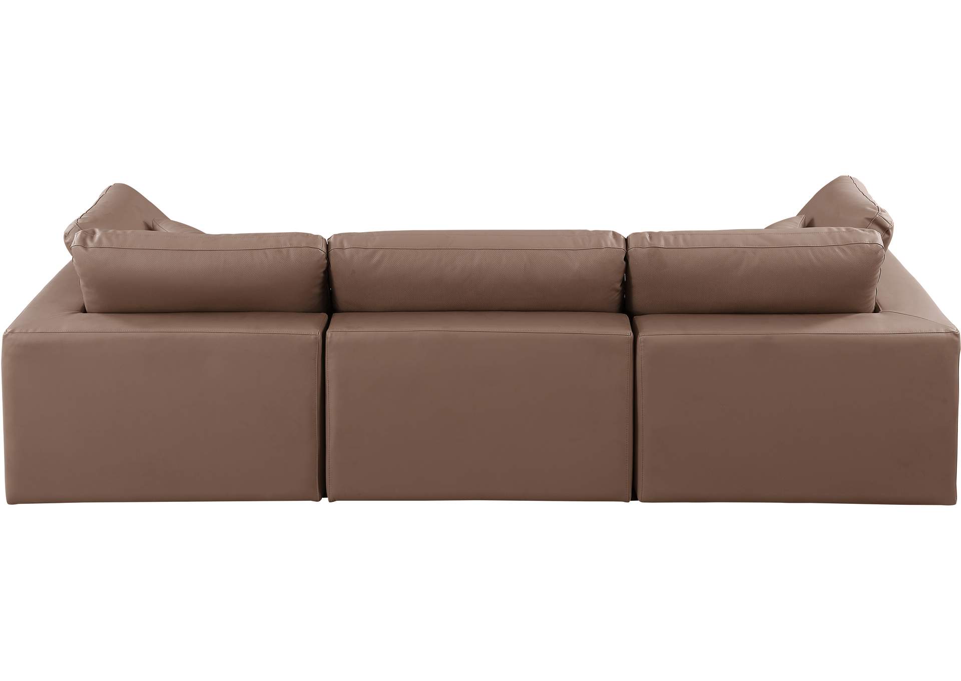 Comfy Brown Faux Leather Modular Sofa,Meridian Furniture