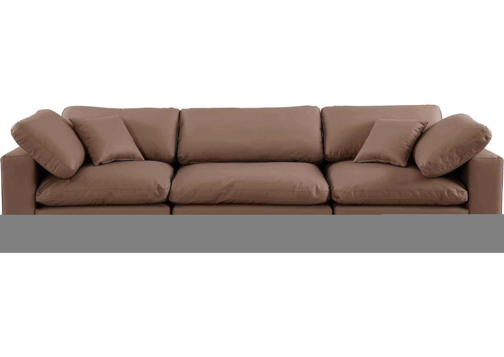 Comfy Brown Faux Leather Modular Sofa,Meridian Furniture