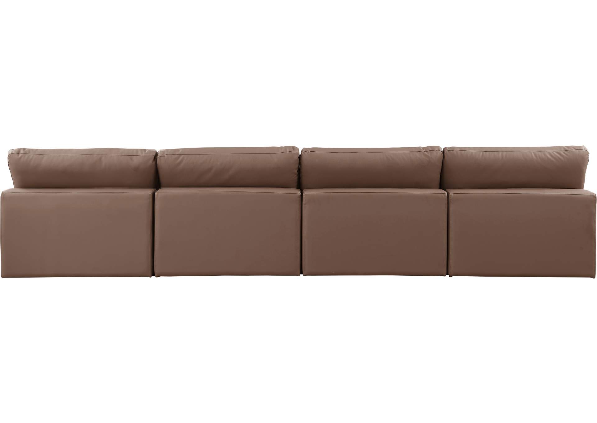 Comfy Brown Faux Leather Modular Sofa,Meridian Furniture