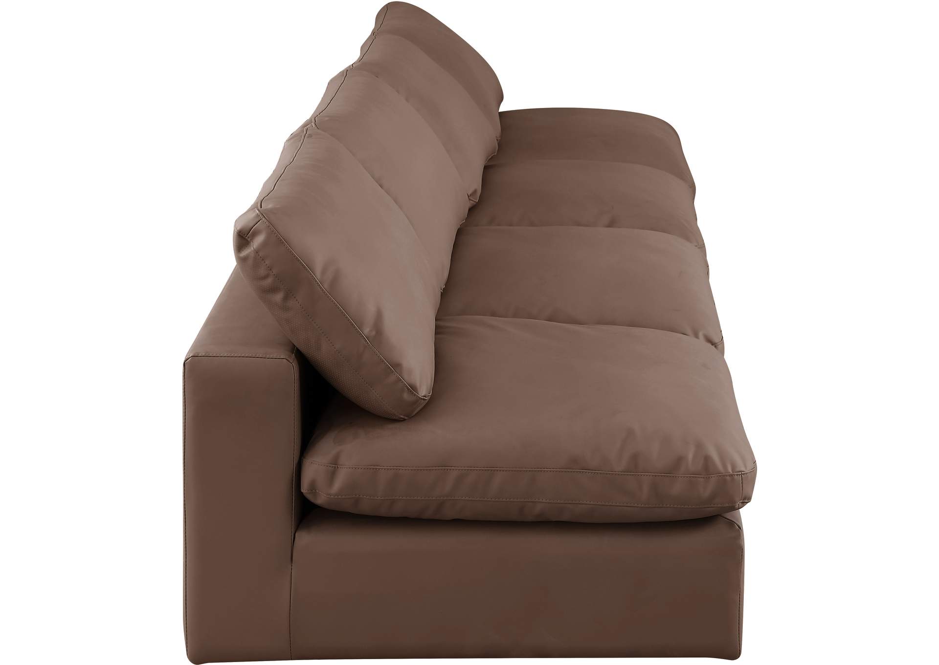 Comfy Brown Faux Leather Modular Sofa,Meridian Furniture