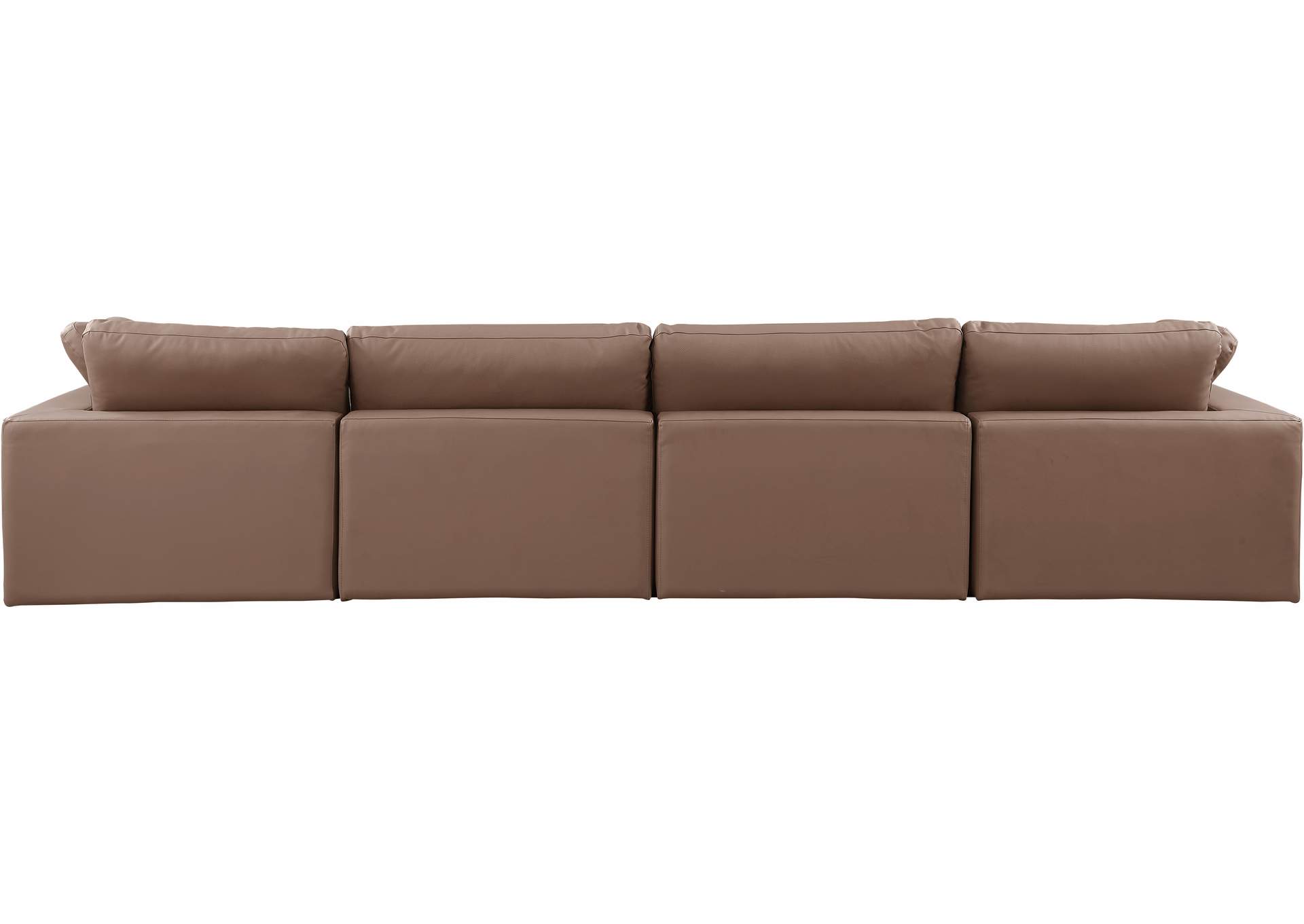 Comfy Brown Faux Leather Modular Sofa,Meridian Furniture