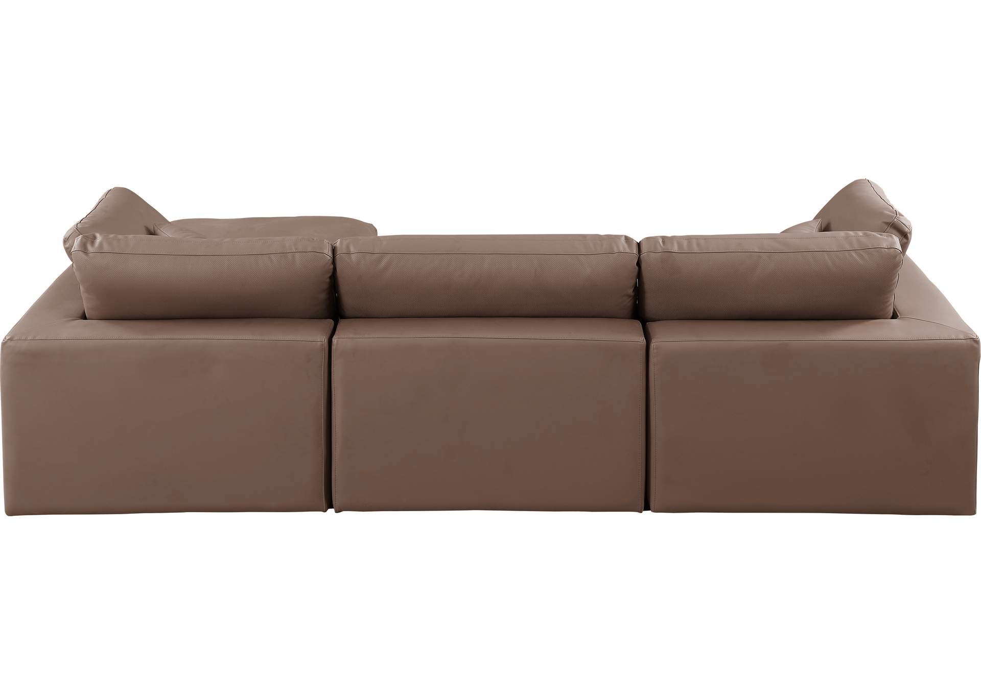 Comfy Brown Faux Leather Modular Sectional,Meridian Furniture