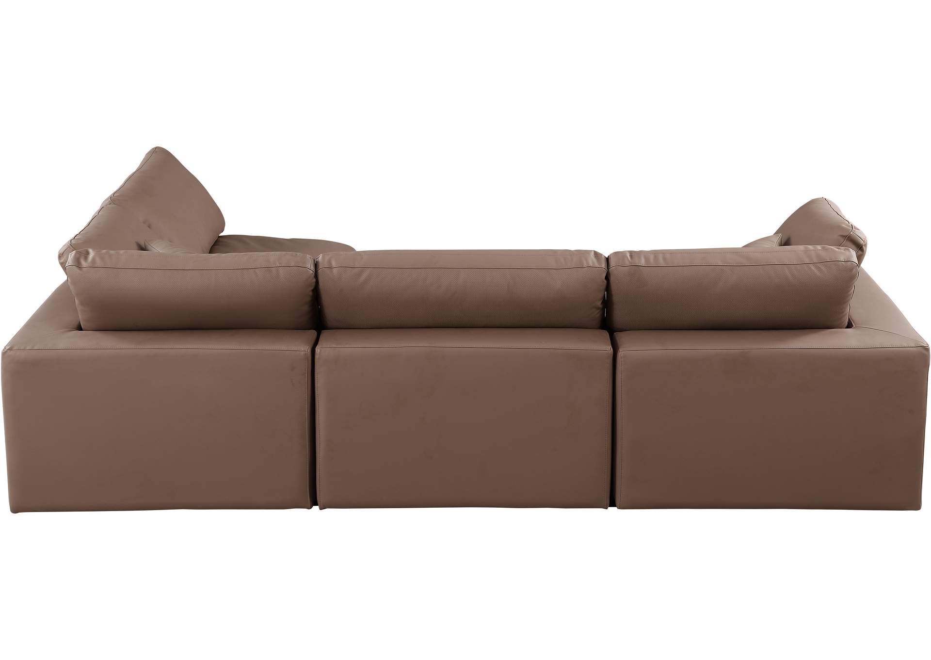 Comfy Brown Faux Leather Modular Sectional,Meridian Furniture
