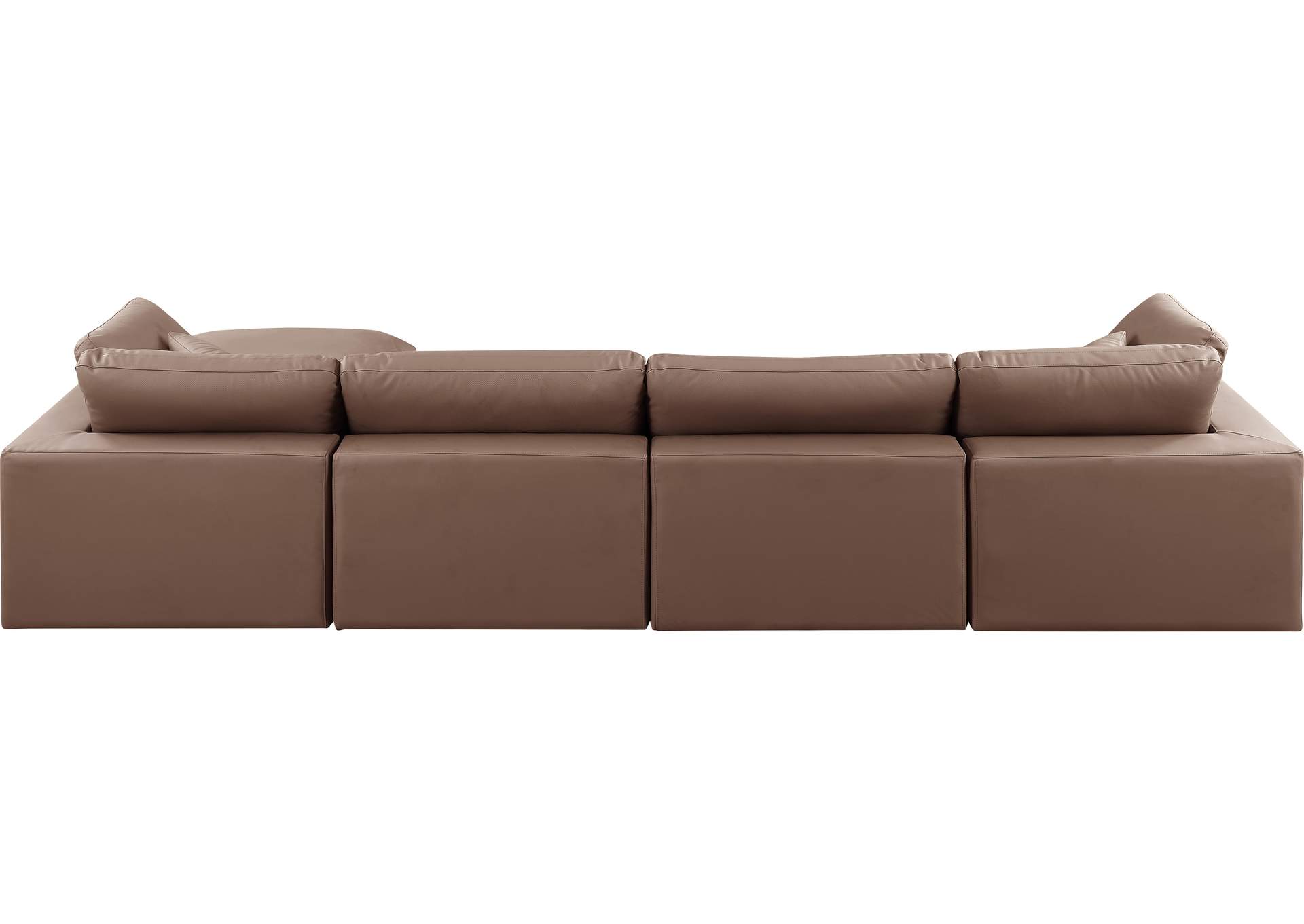 Comfy Brown Faux Leather Modular Sectional,Meridian Furniture