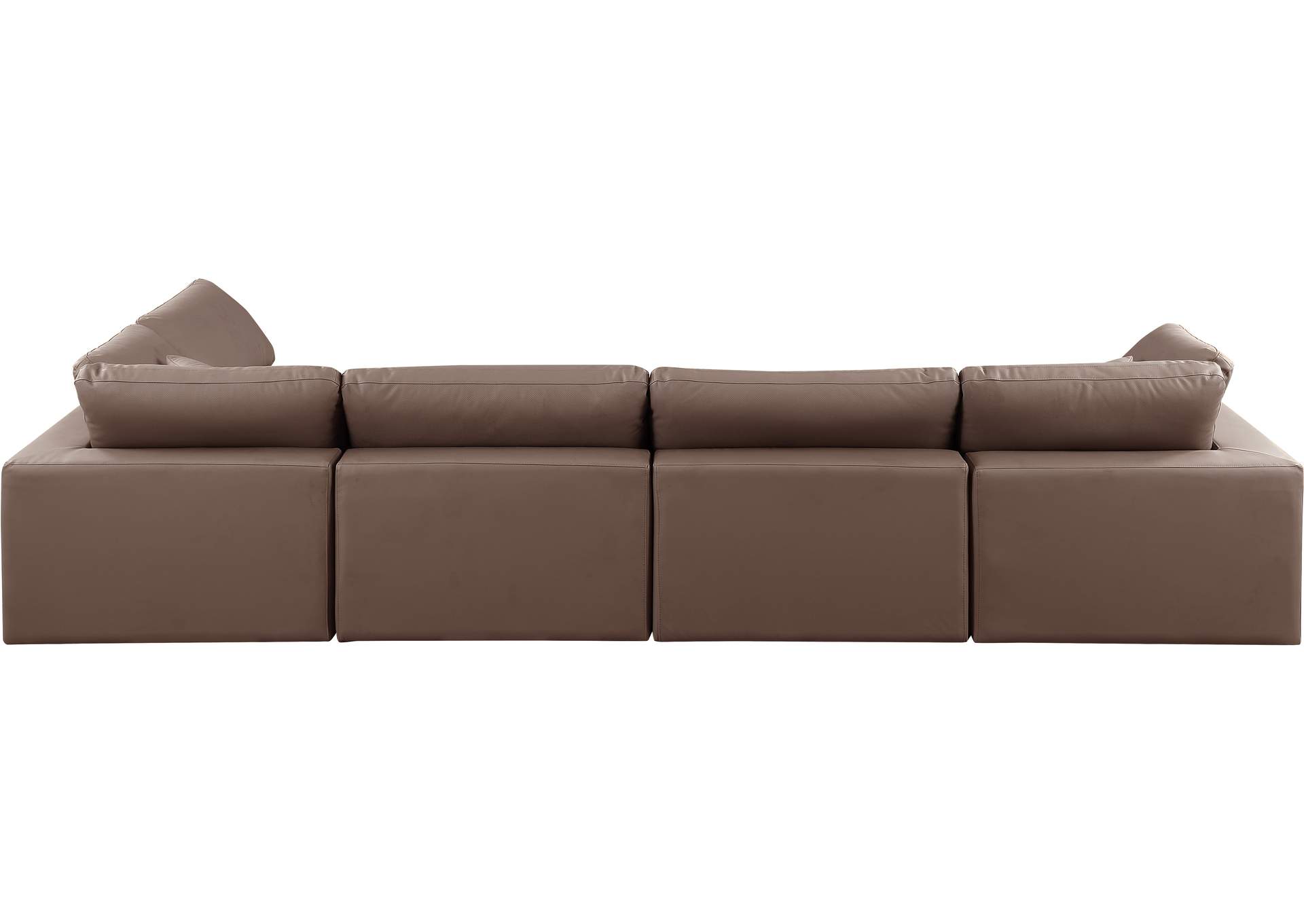 Comfy Brown Faux Leather Modular Sectional,Meridian Furniture