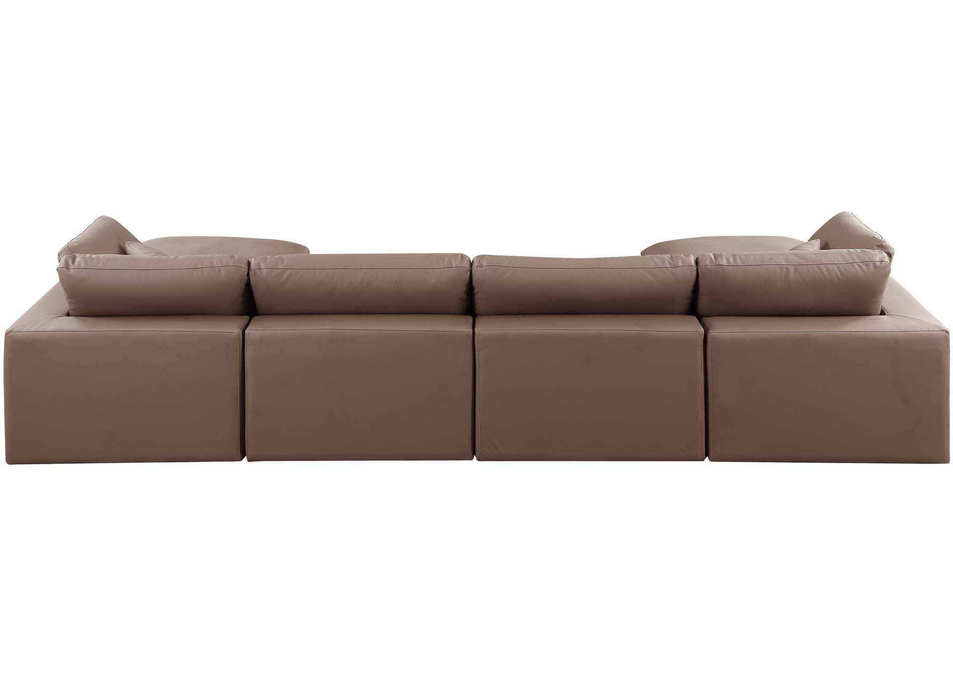 Comfy Brown Faux Leather Modular Sectional,Meridian Furniture