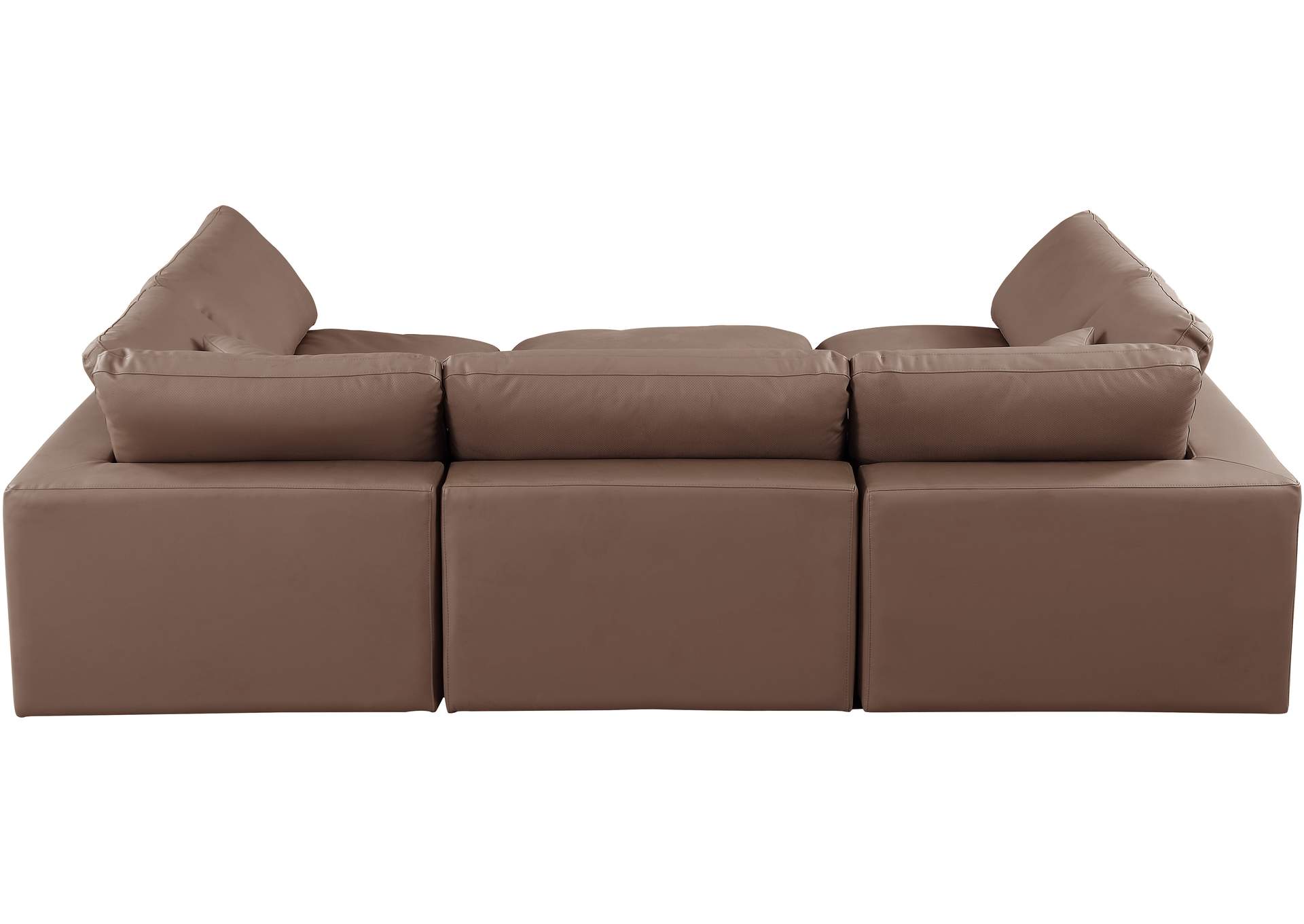 Comfy Brown Faux Leather Modular Sectional,Meridian Furniture