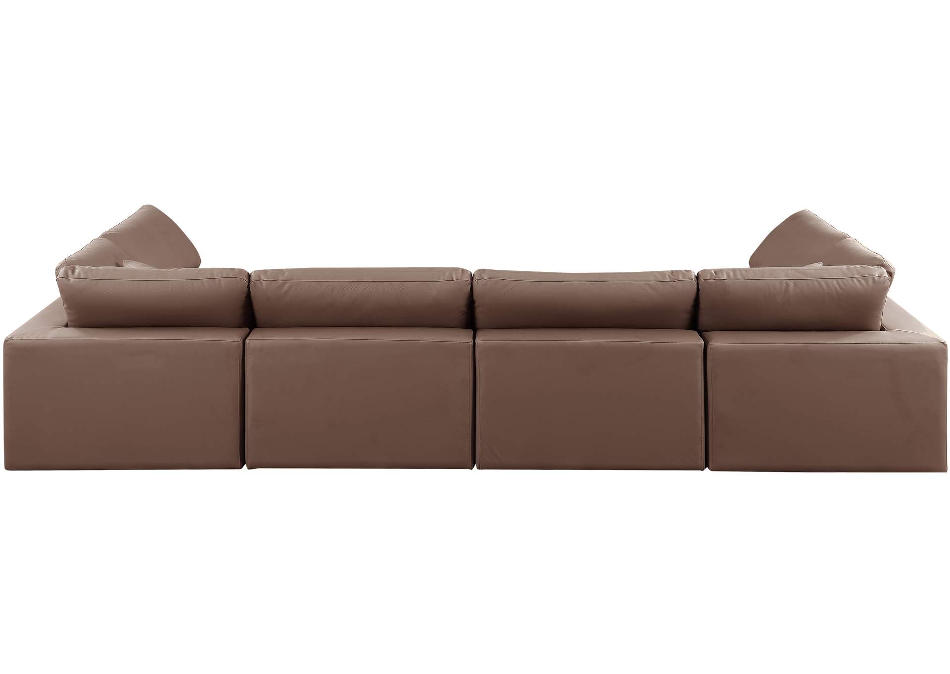 Comfy Brown Faux Leather Modular Sectional,Meridian Furniture