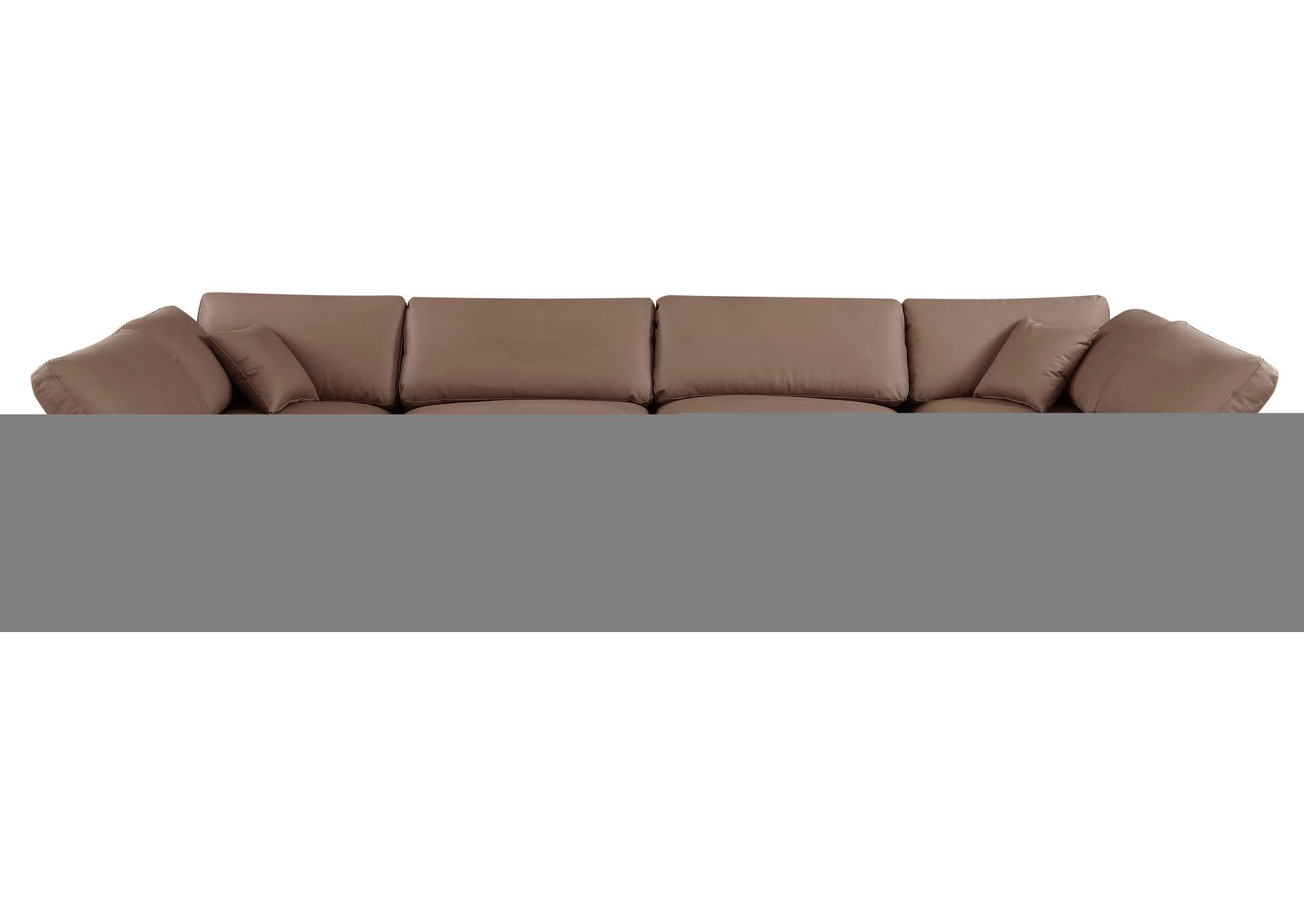 Comfy Brown Faux Leather Modular Sectional,Meridian Furniture