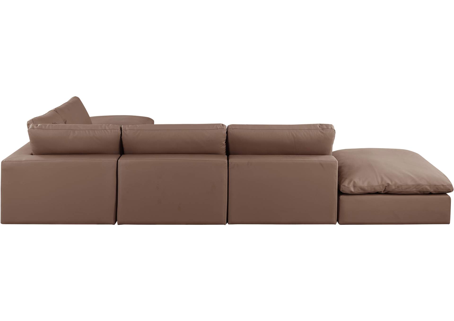 Comfy Brown Faux Leather Modular Sectional,Meridian Furniture