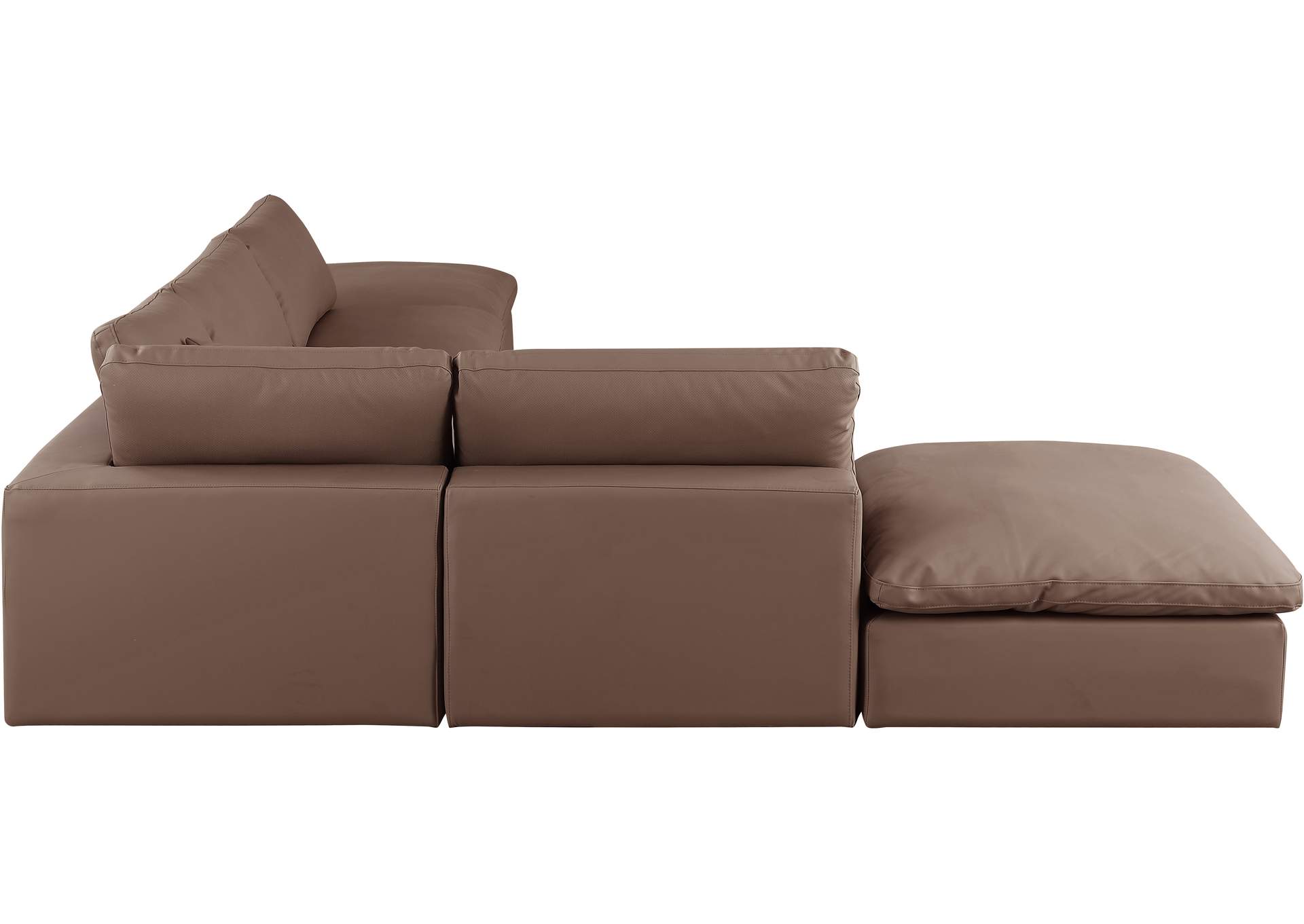 Comfy Brown Faux Leather Modular Sectional,Meridian Furniture