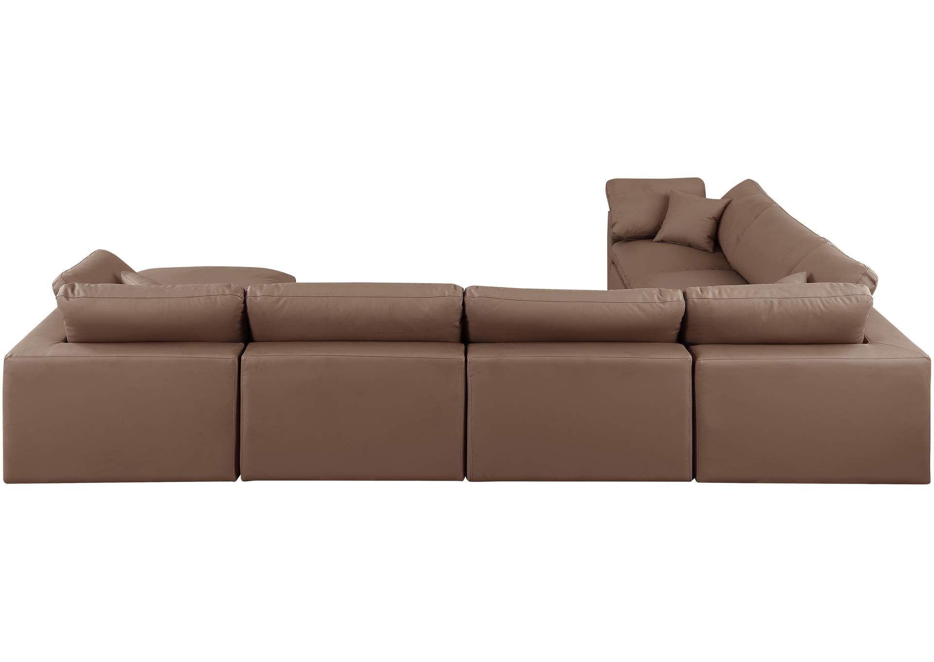 Comfy Brown Faux Leather Modular Sectional,Meridian Furniture