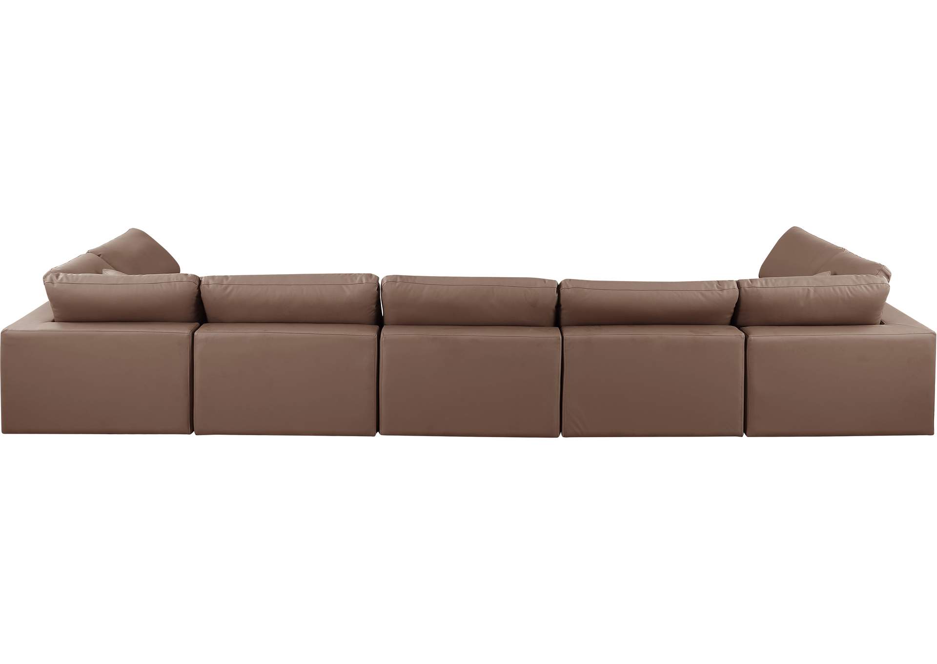 Comfy Brown Faux Leather Modular Sectional,Meridian Furniture