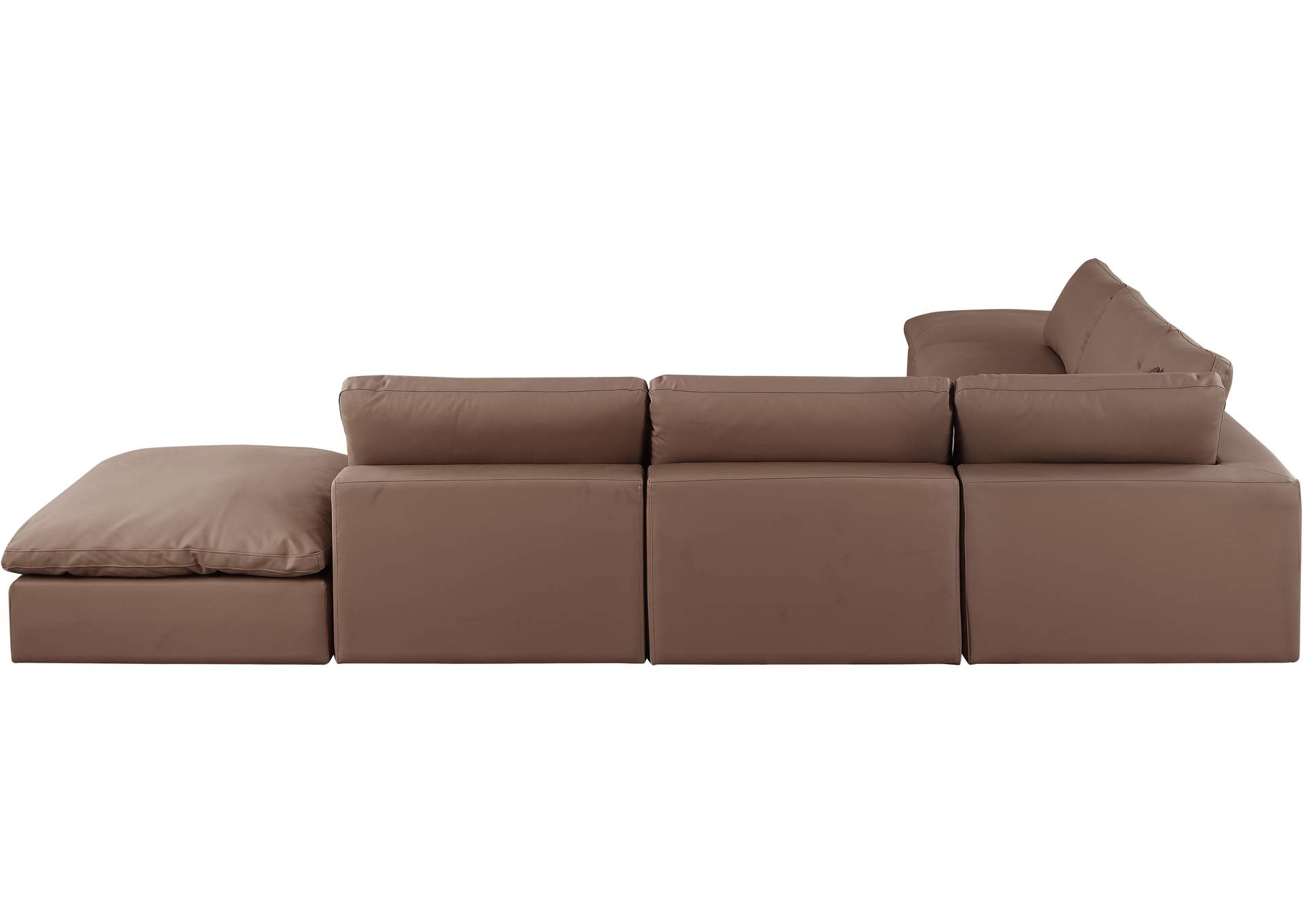 Comfy Brown Faux Leather Modular Sectional,Meridian Furniture