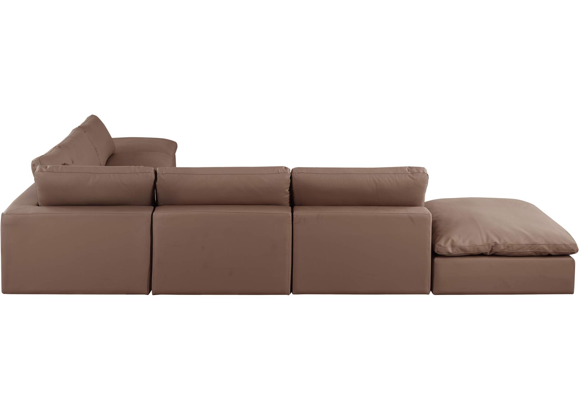 Comfy Brown Faux Leather Modular Sectional,Meridian Furniture