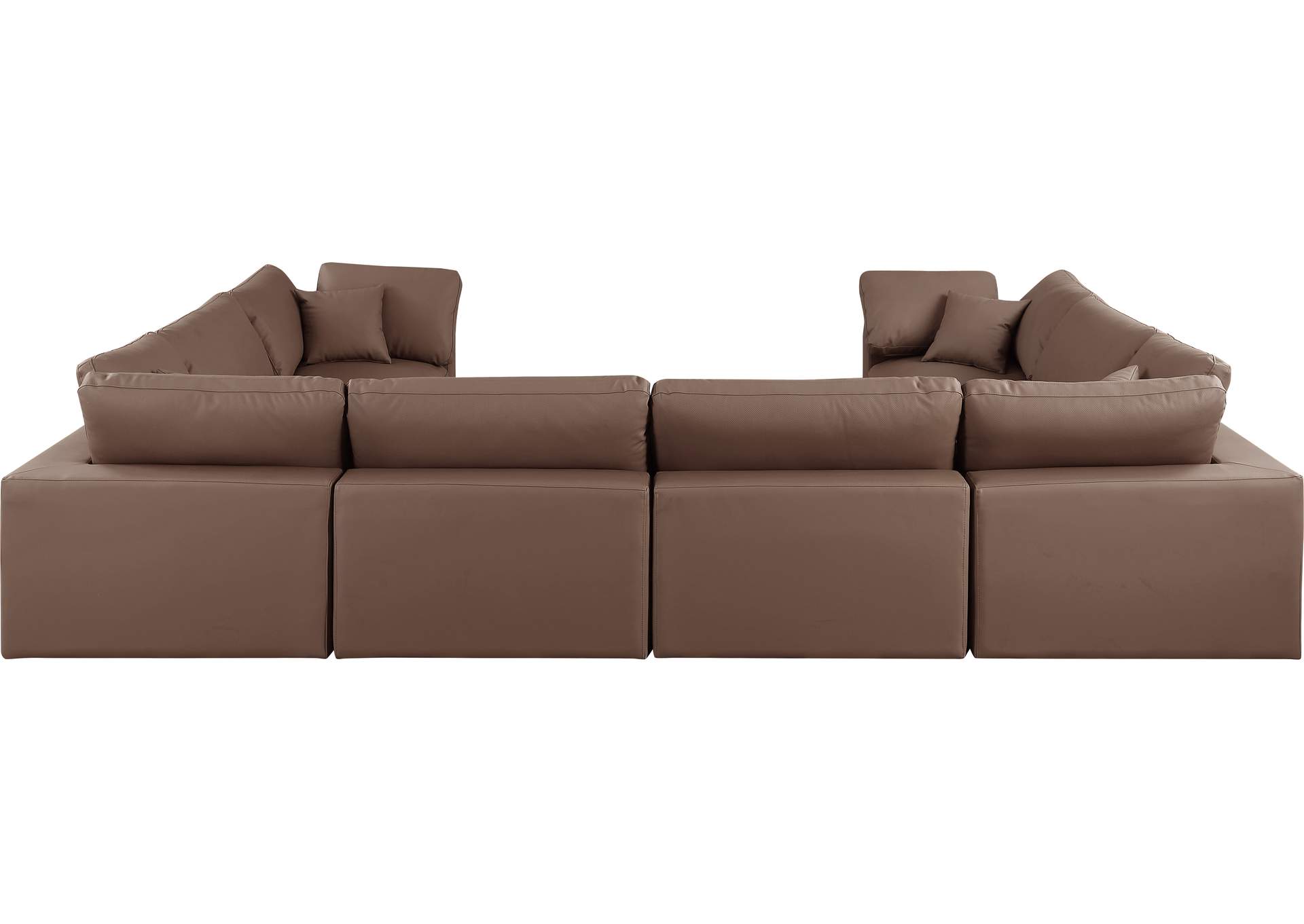 Comfy Brown Faux Leather Modular Sectional,Meridian Furniture