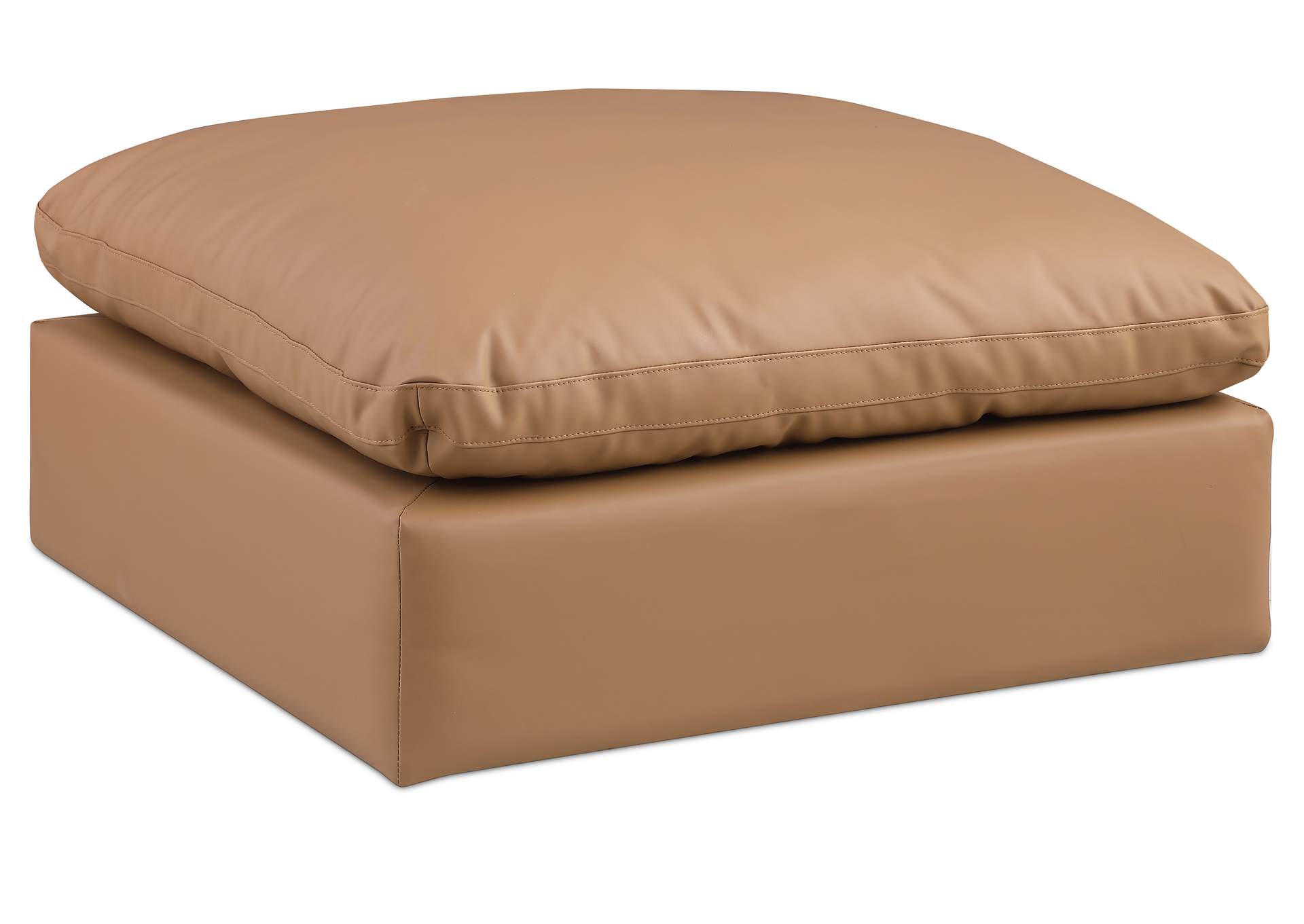 Comfy Cognac Faux Leather Modular Ottoman,Meridian Furniture