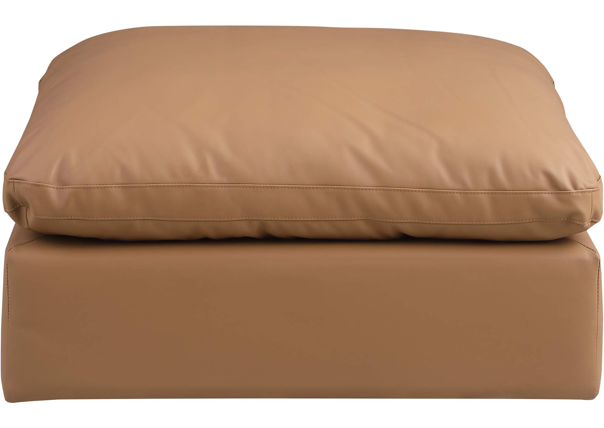 Comfy Cognac Faux Leather Modular Ottoman,Meridian Furniture
