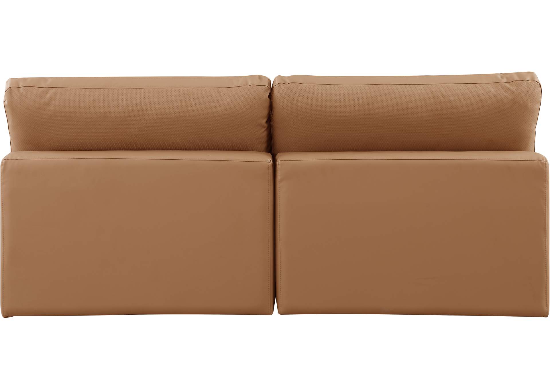 Comfy Cognac Faux Leather Modular Sofa,Meridian Furniture