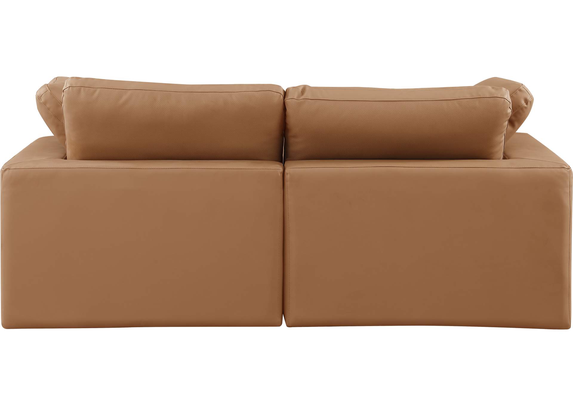 Comfy Cognac Faux Leather Modular Sofa,Meridian Furniture