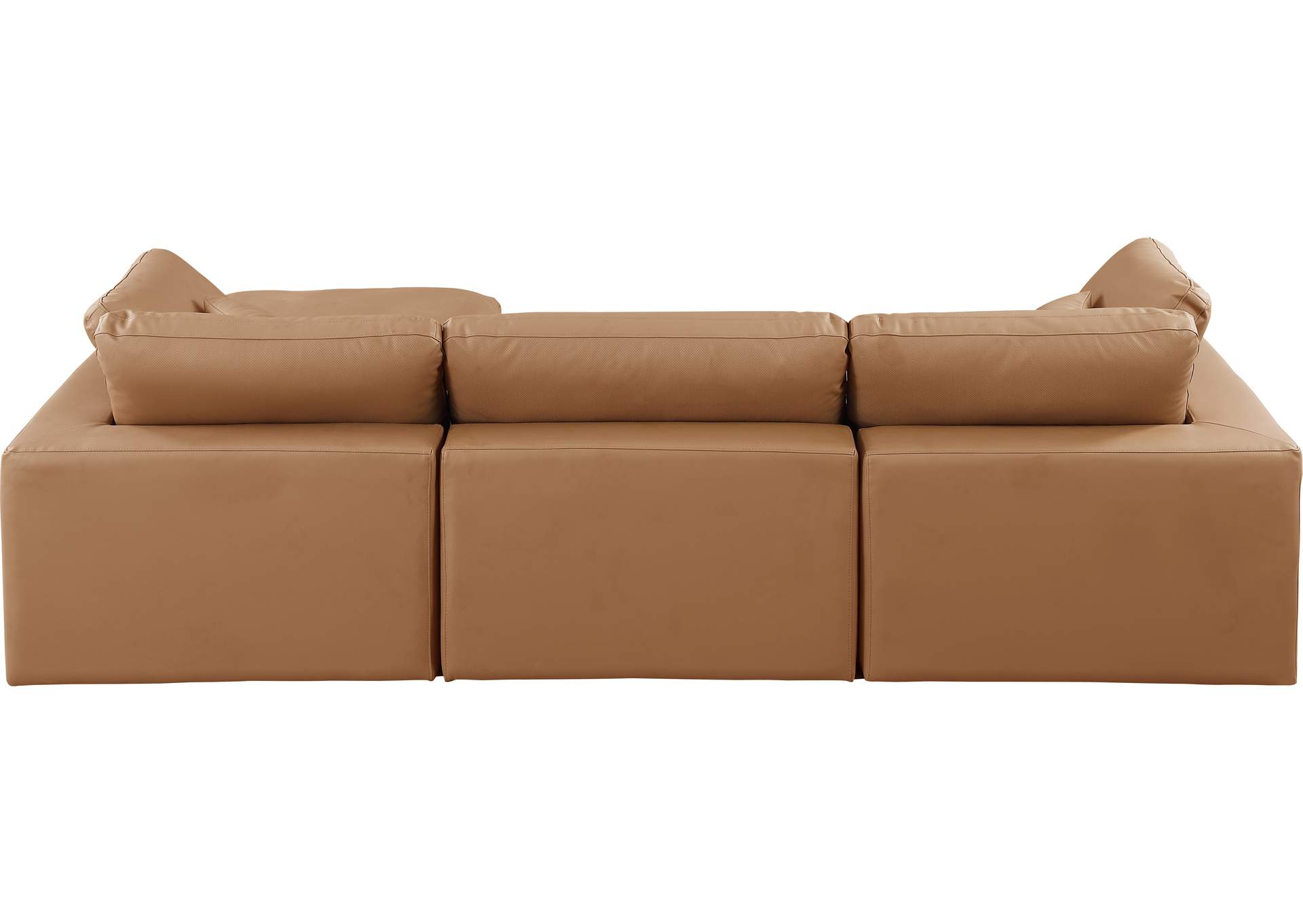 Comfy Cognac Faux Leather Modular Sectional,Meridian Furniture