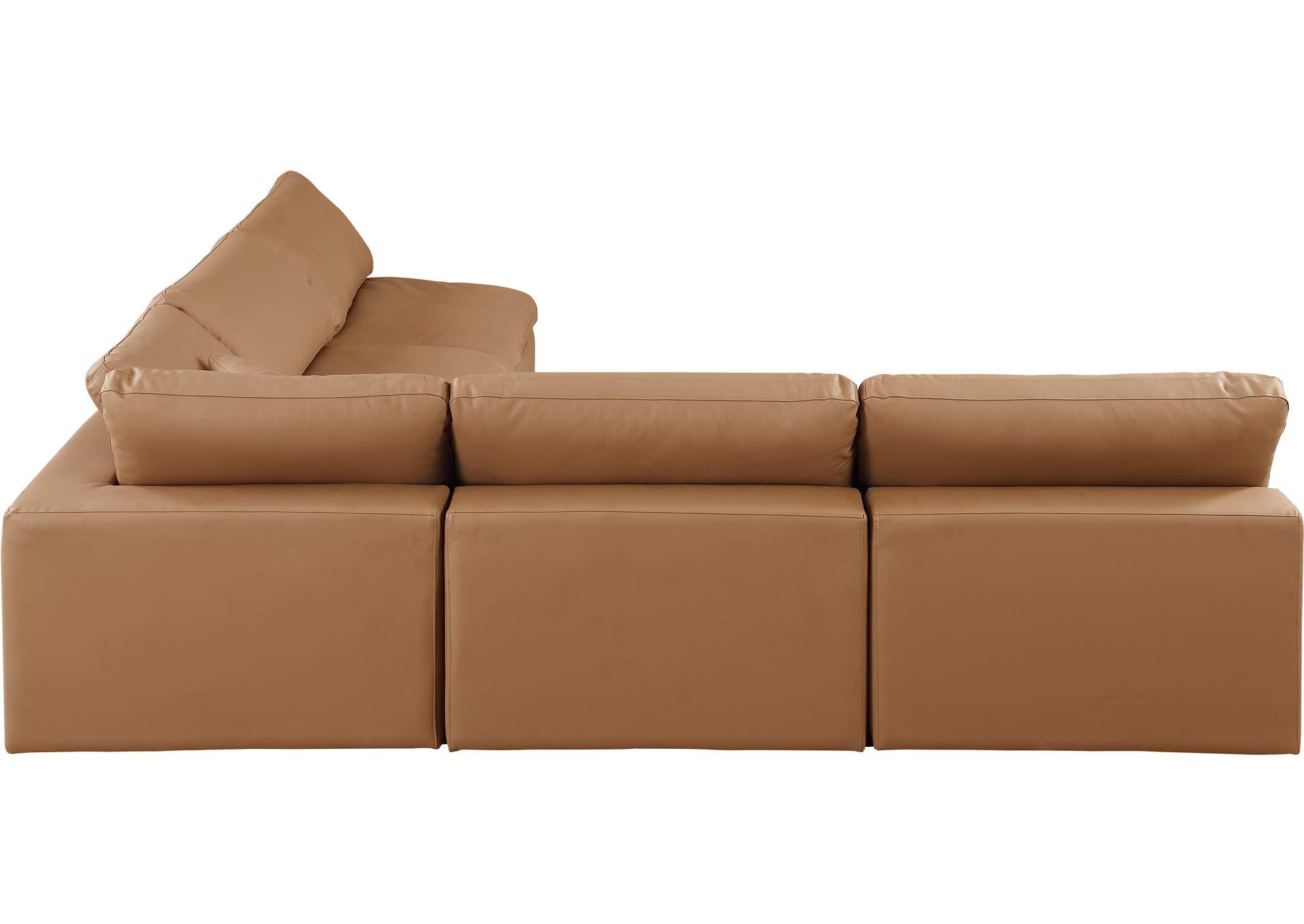 Comfy Cognac Faux Leather Modular Sectional,Meridian Furniture