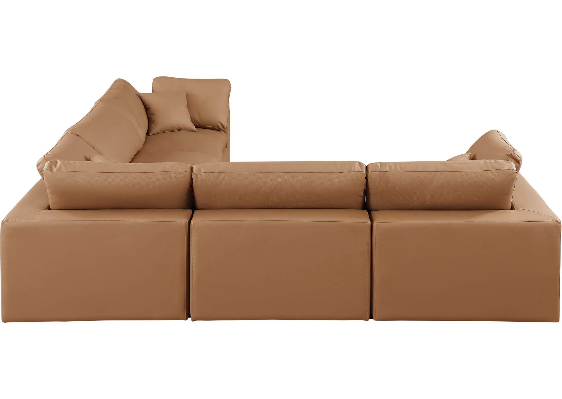 Comfy Cognac Faux Leather Modular Sectional,Meridian Furniture
