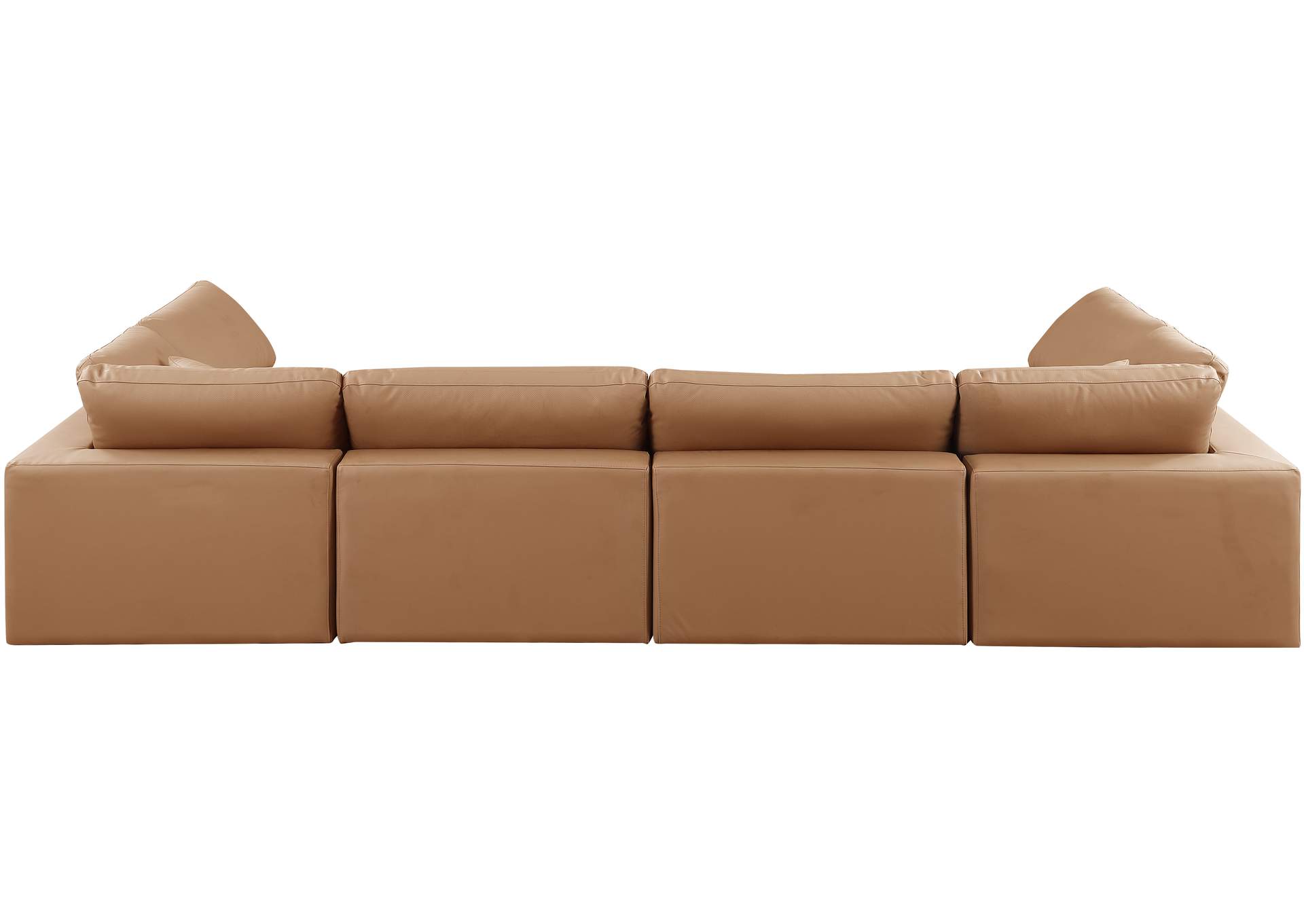 Comfy Cognac Faux Leather Modular Sectional,Meridian Furniture
