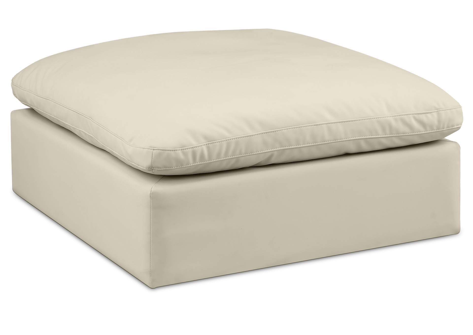Comfy Cream Faux Leather Modular Ottoman,Meridian Furniture