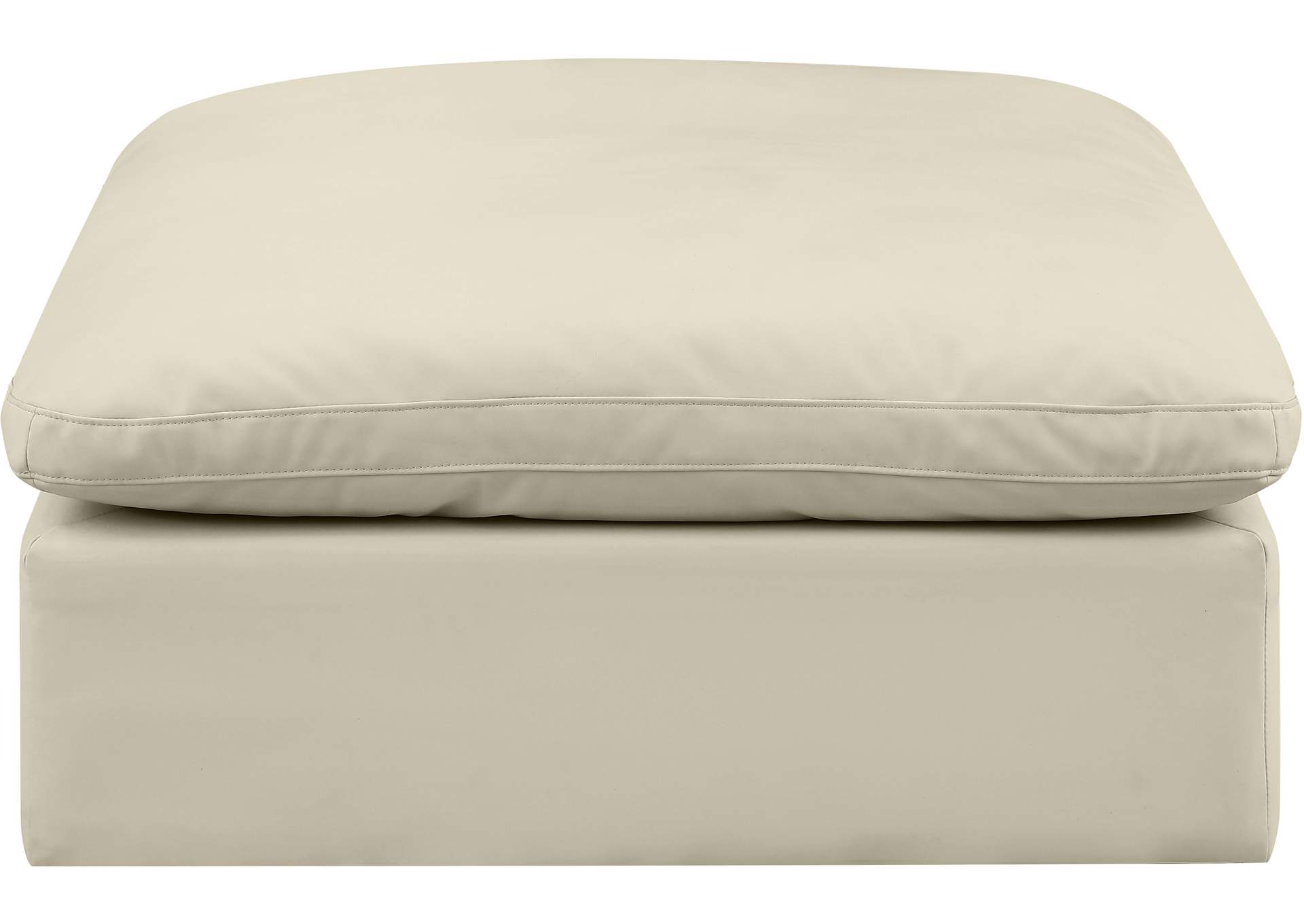 Comfy Cream Faux Leather Modular Ottoman,Meridian Furniture