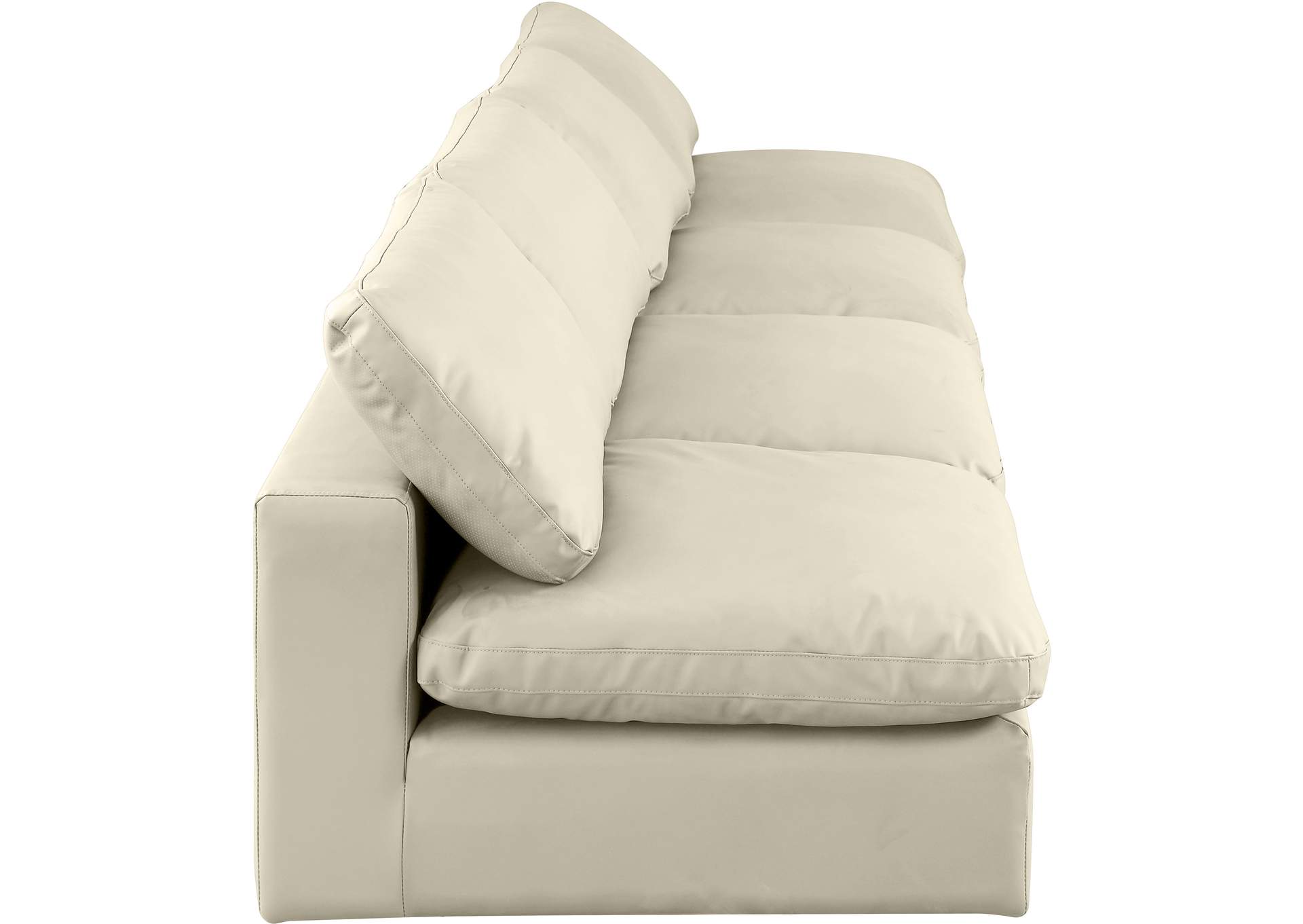 Comfy Cream Faux Leather Modular Sofa,Meridian Furniture