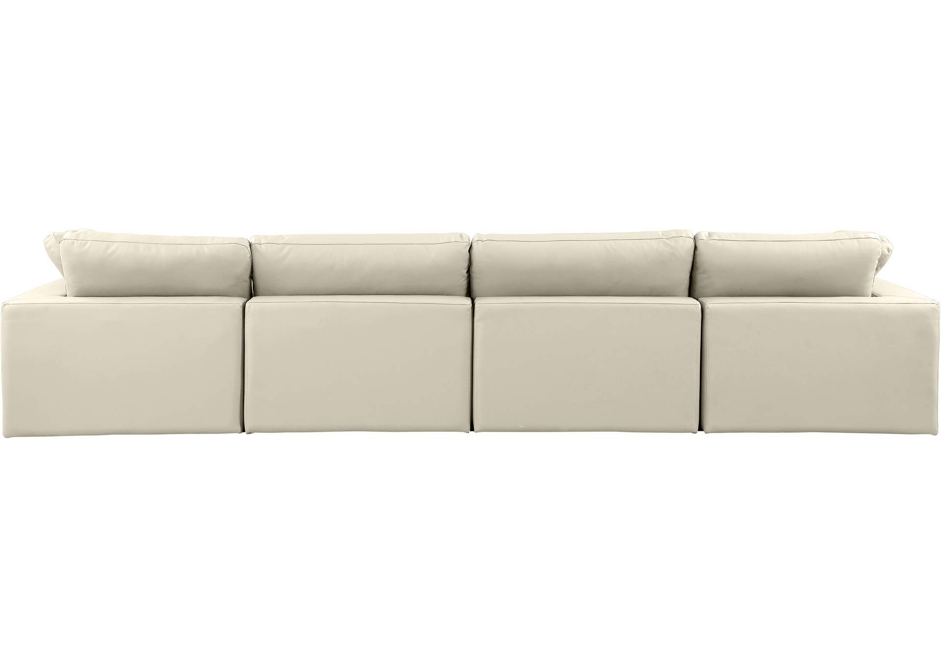 Comfy Cream Faux Leather Modular Sofa,Meridian Furniture