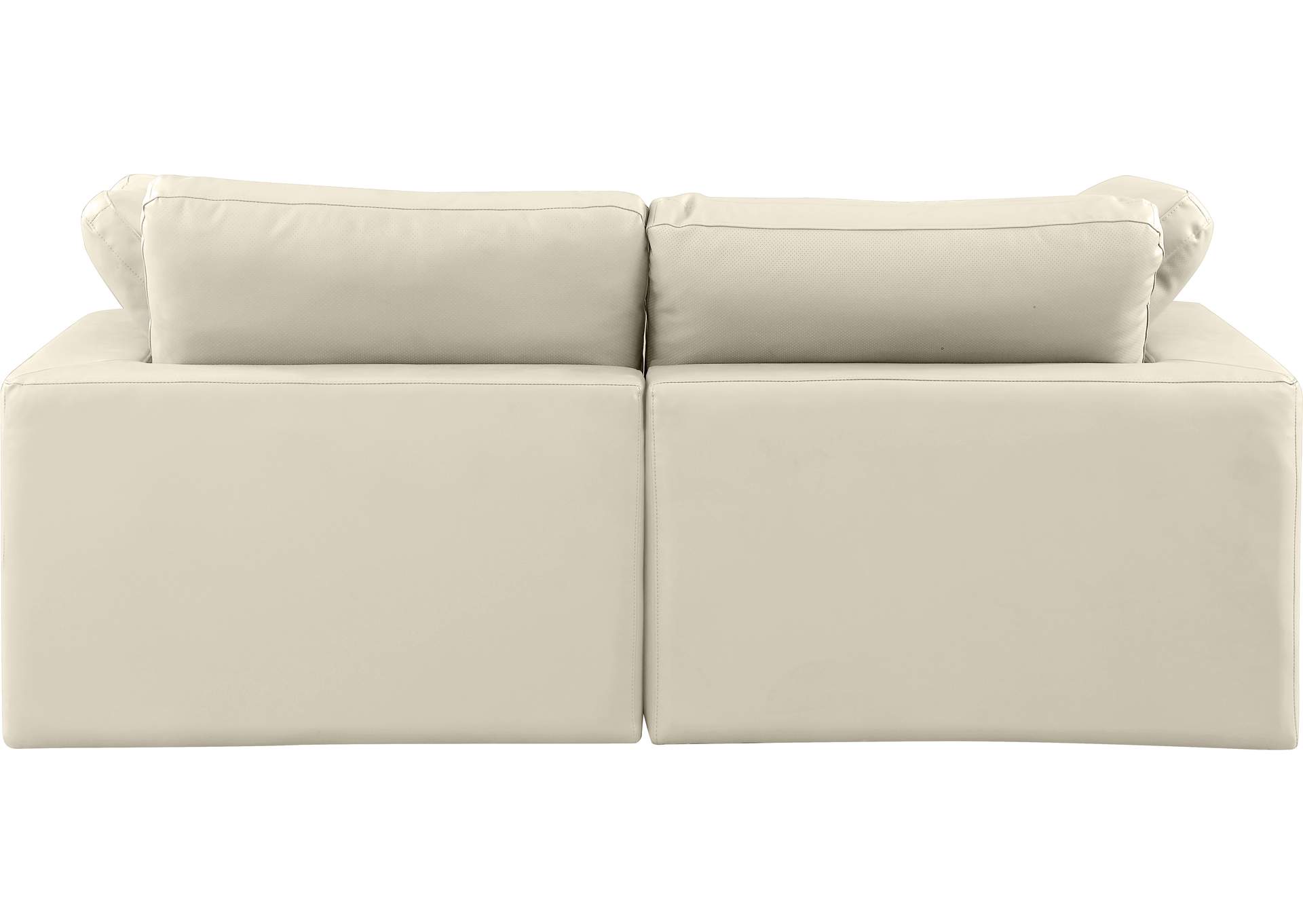 Comfy Cream Faux Leather Modular Sofa,Meridian Furniture