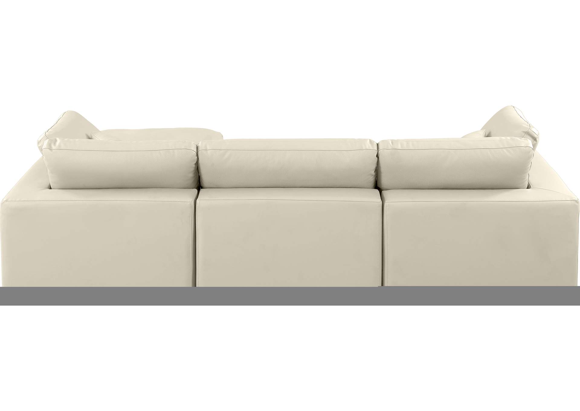 Comfy Cream Faux Leather Modular Sectional,Meridian Furniture
