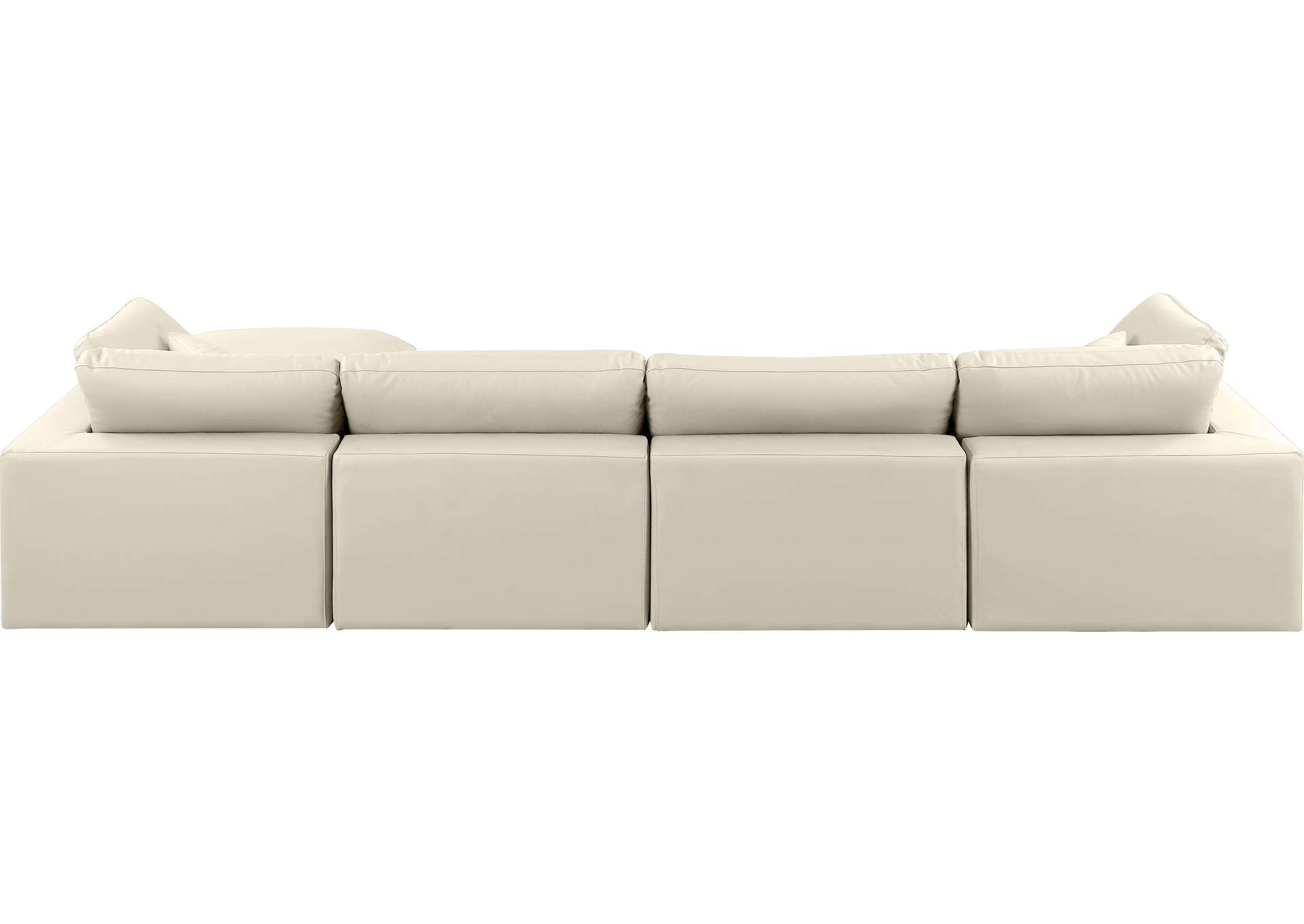 Comfy Cream Faux Leather Modular Sectional,Meridian Furniture