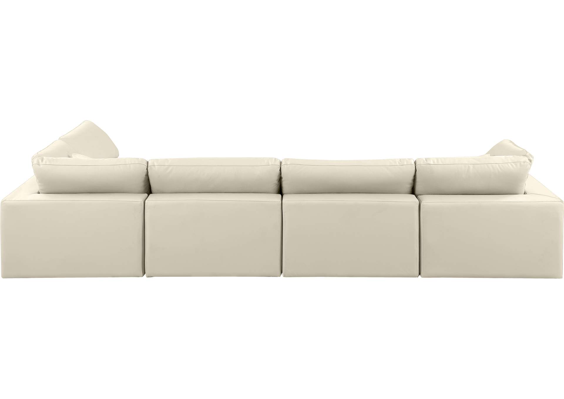 Comfy Cream Faux Leather Modular Sectional,Meridian Furniture