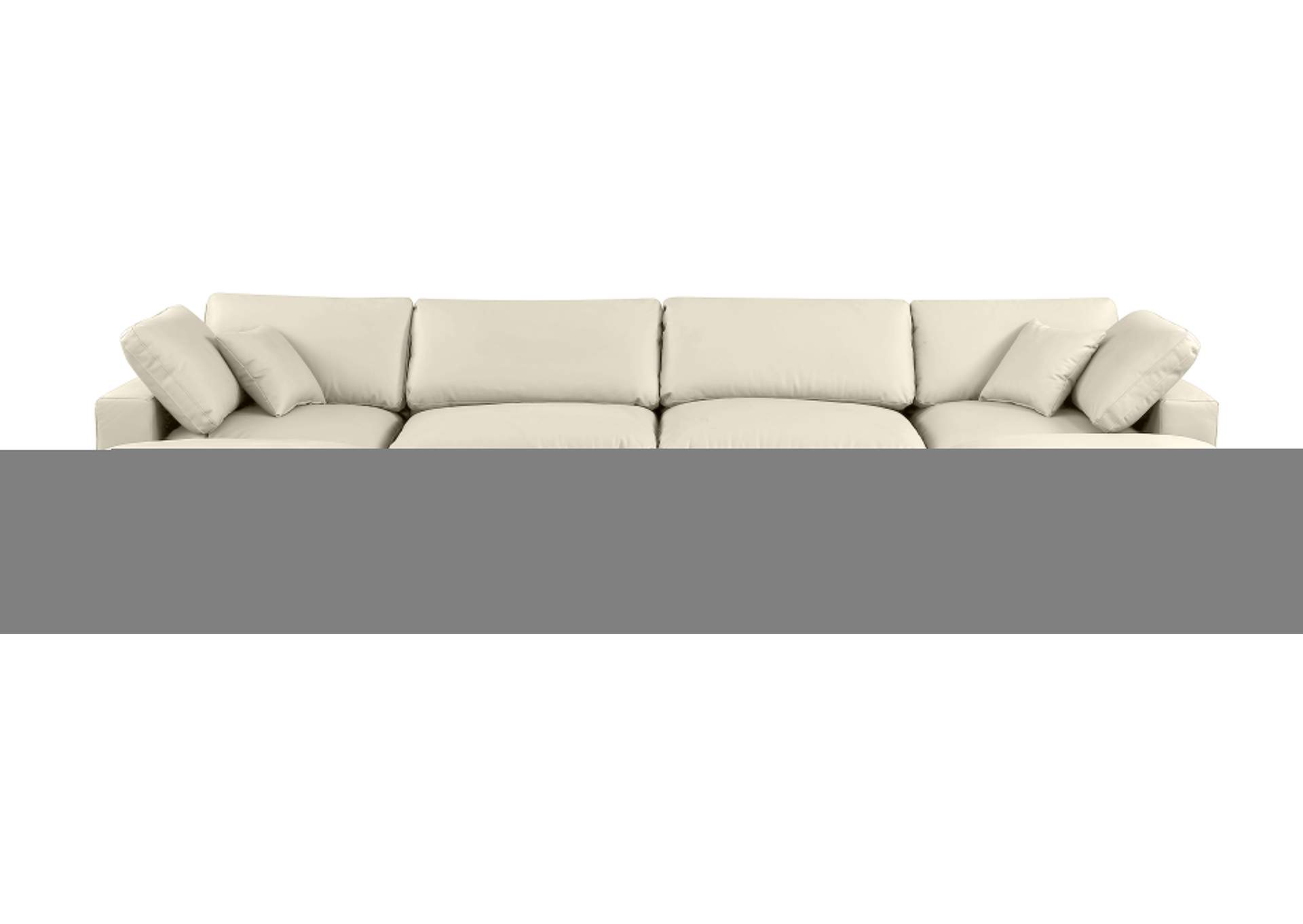 Comfy Cream Faux Leather Modular Sectional,Meridian Furniture